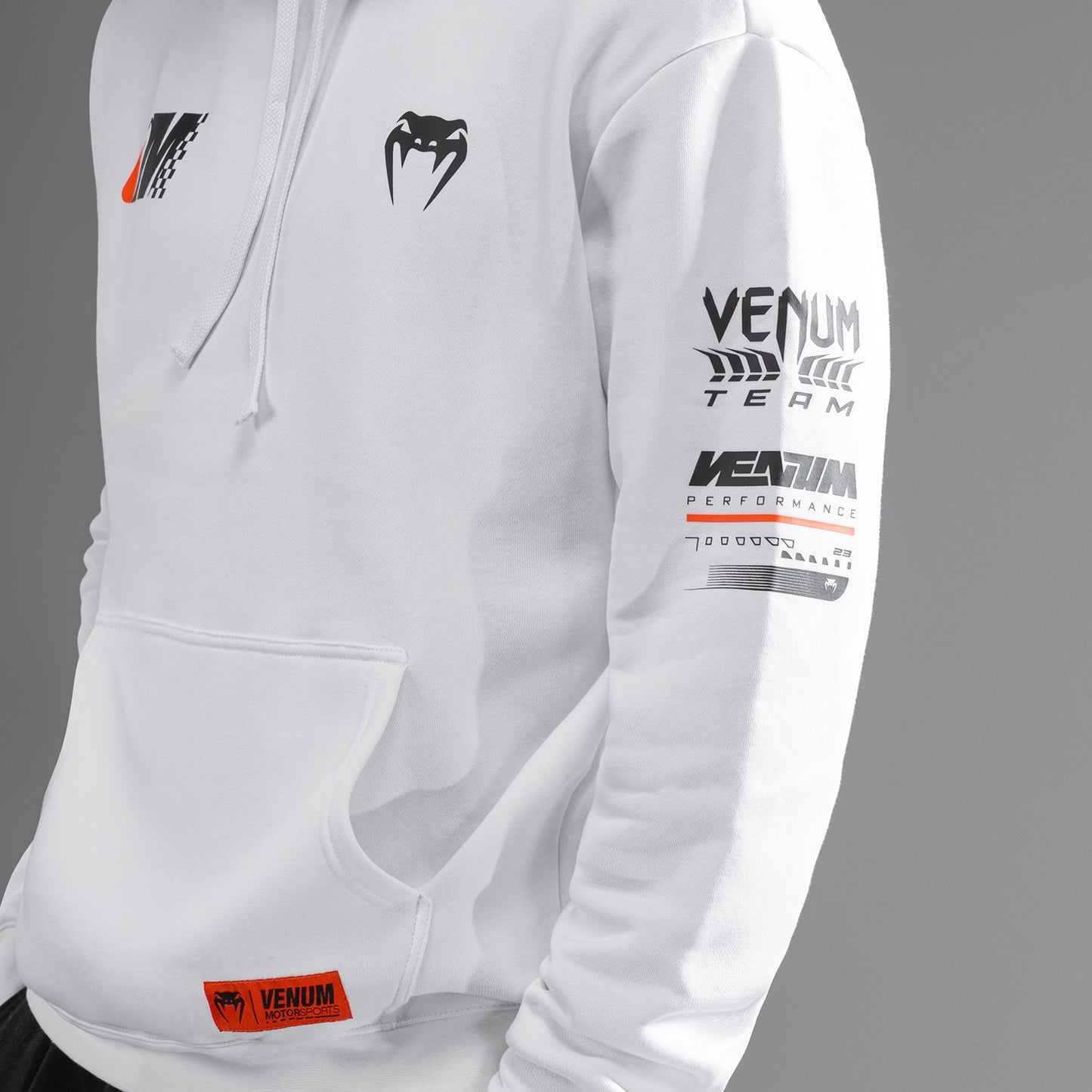 Venum Motorsport Felpa con Cappuccio - Bianco Neve