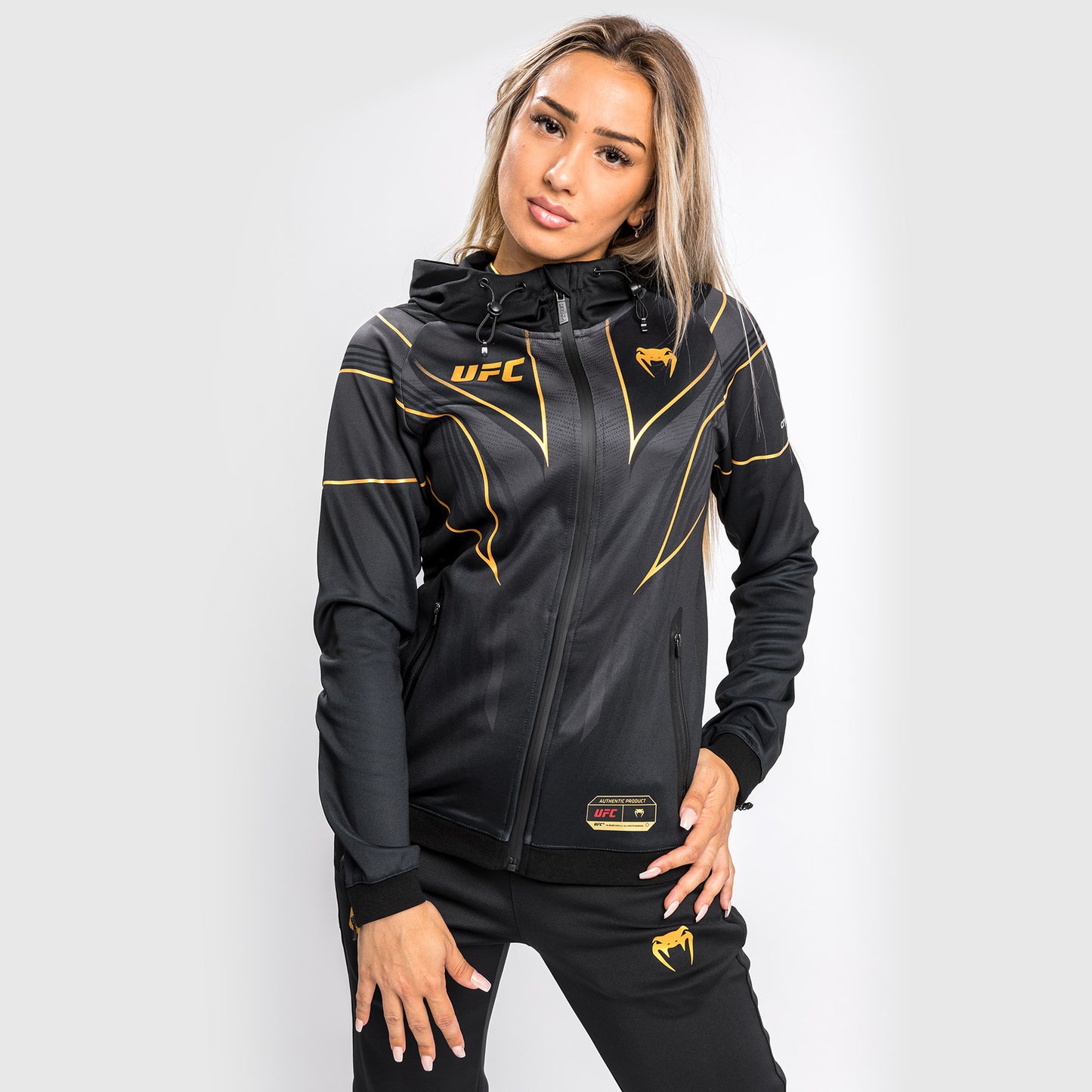 Felpa con cappuccio UFC Venum Authentic Fight Night 2.0 Donne - Campione
