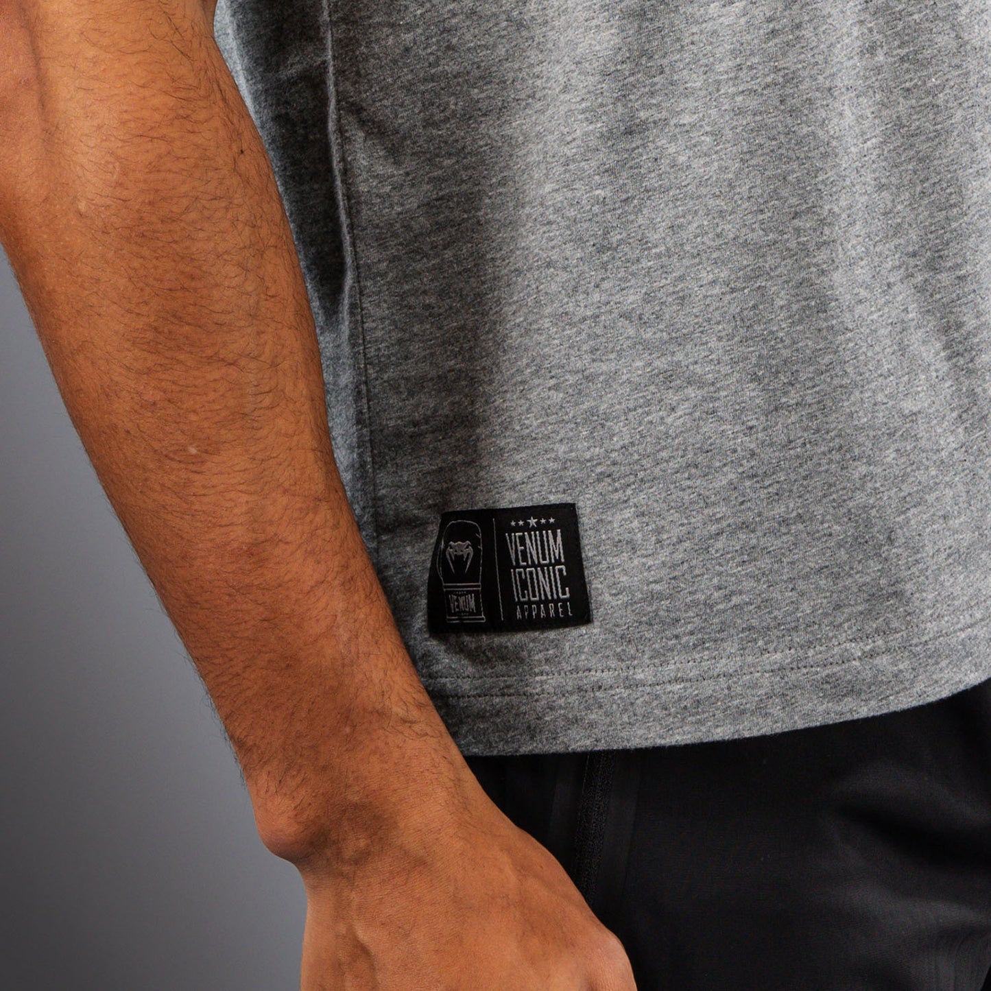 Venum Fight Icon T-shirt in Cotone - Grigio Mélange Chiaro