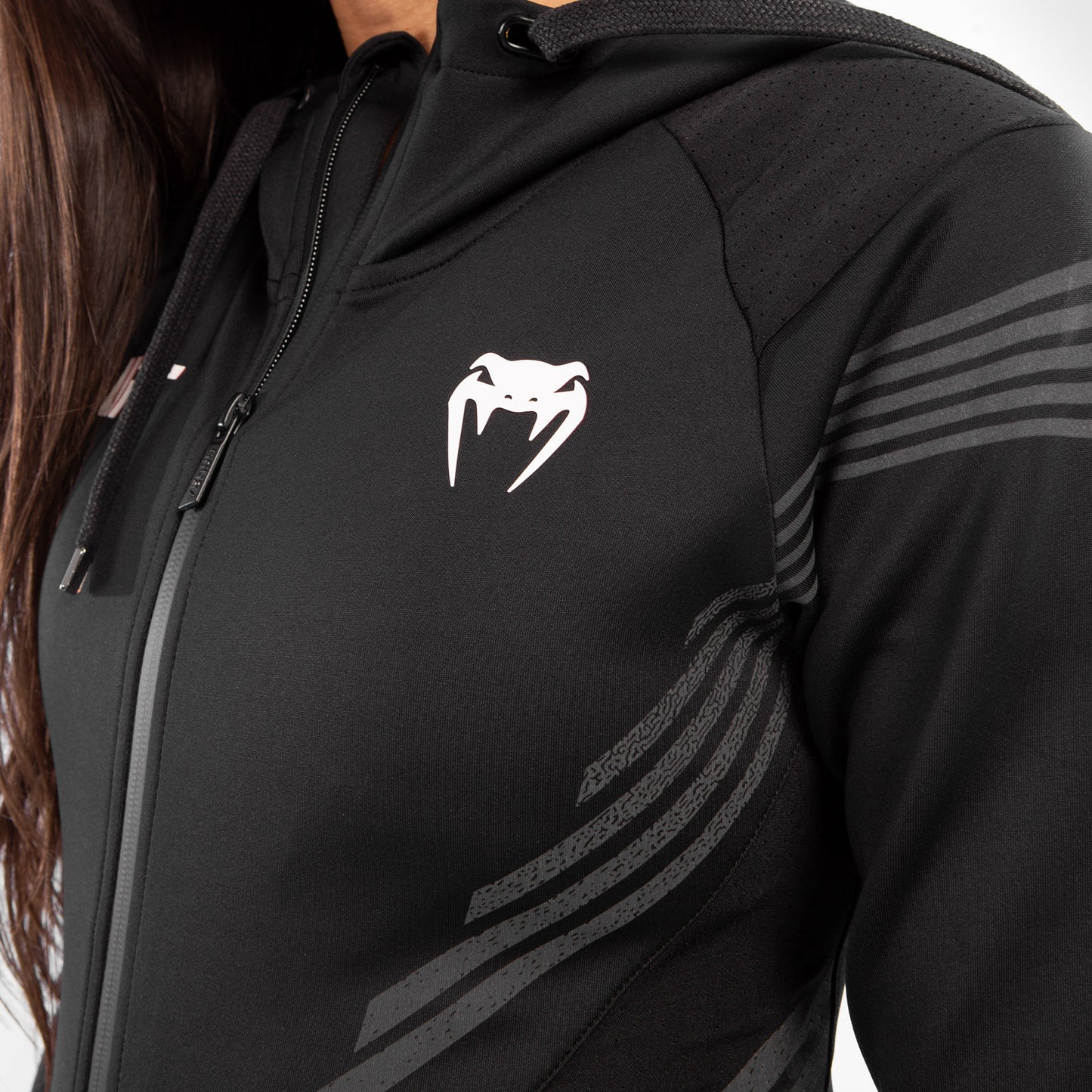 Felpa Con Cappuccio Walkout Donna UFC Venum Authentic Fight Night - Nero