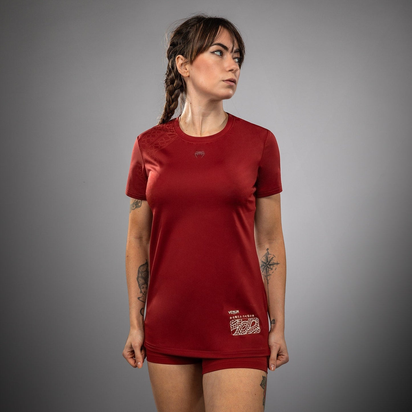 Venum Serpenti T-Shirt Dry-Tech Donna – Borgogna/Avorio