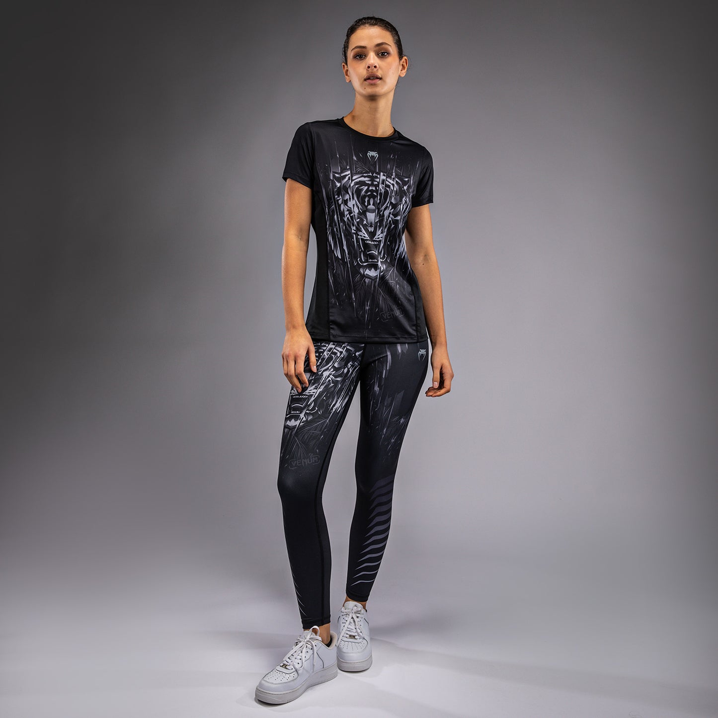 Venum Tiger Maglietta Dry-Tech Donna - Nero/Argento