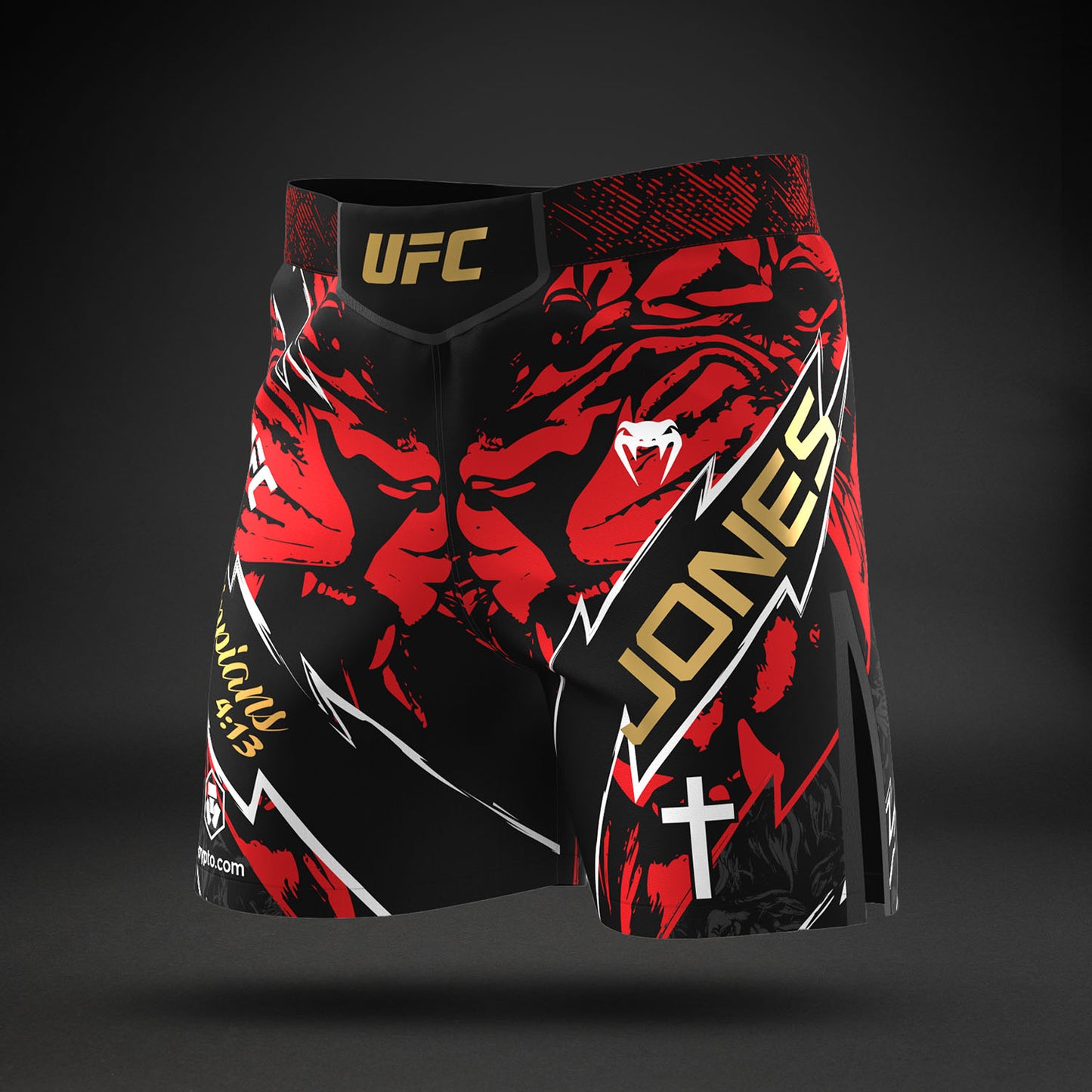 UFC Unrivaled by Venum Jon Jones Pantaloni Corti Uomini Fit Fight - Rosso