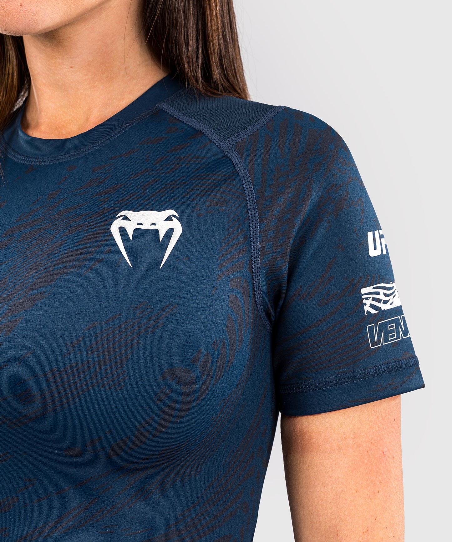 UFC Fusion by Venum Fight Week Rashguard a Manica Corta Performance per Donna - Blu oceanico