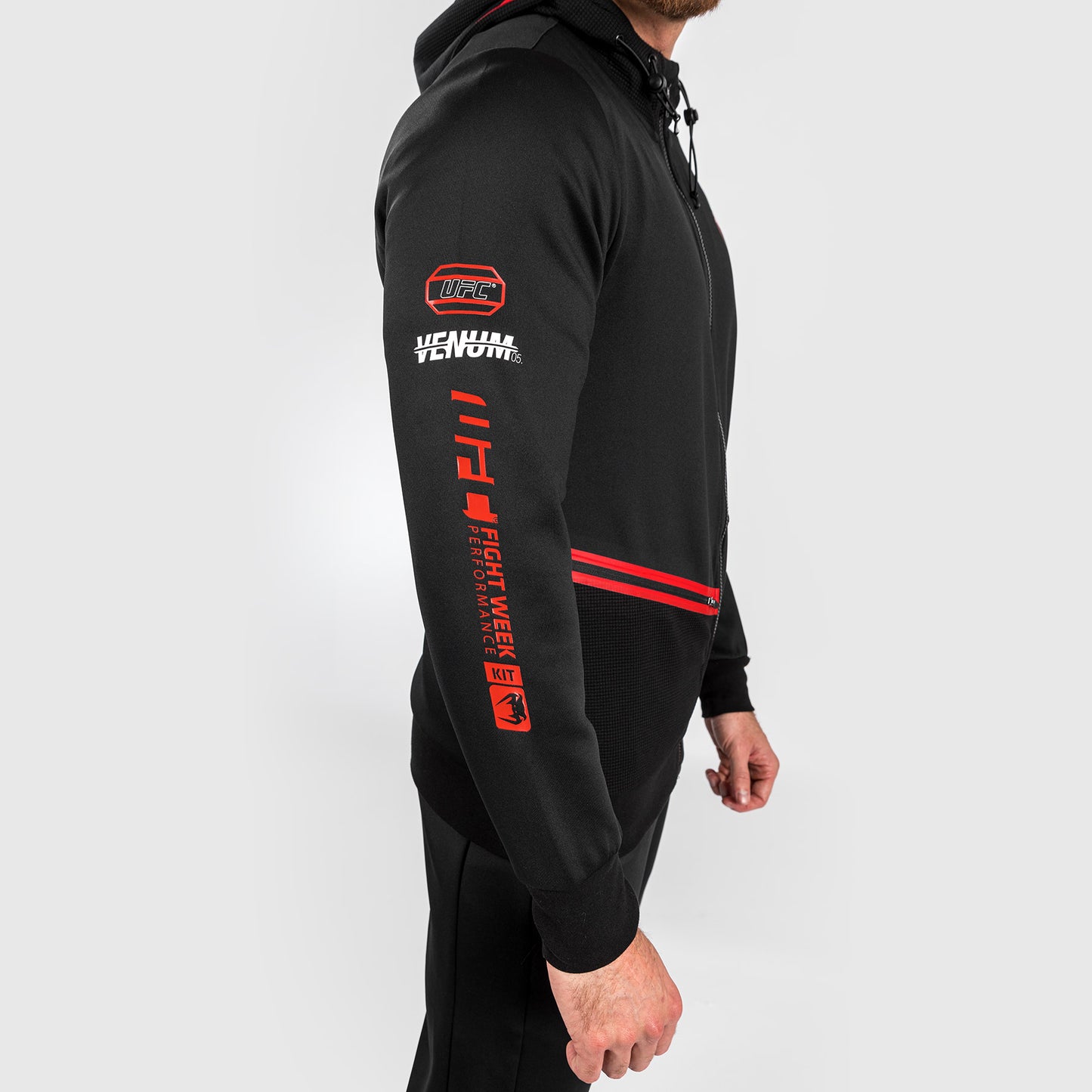 UFC Adrenaline by Venum Fight Week Felpa con cappuccio e zip da Uomo - Nero