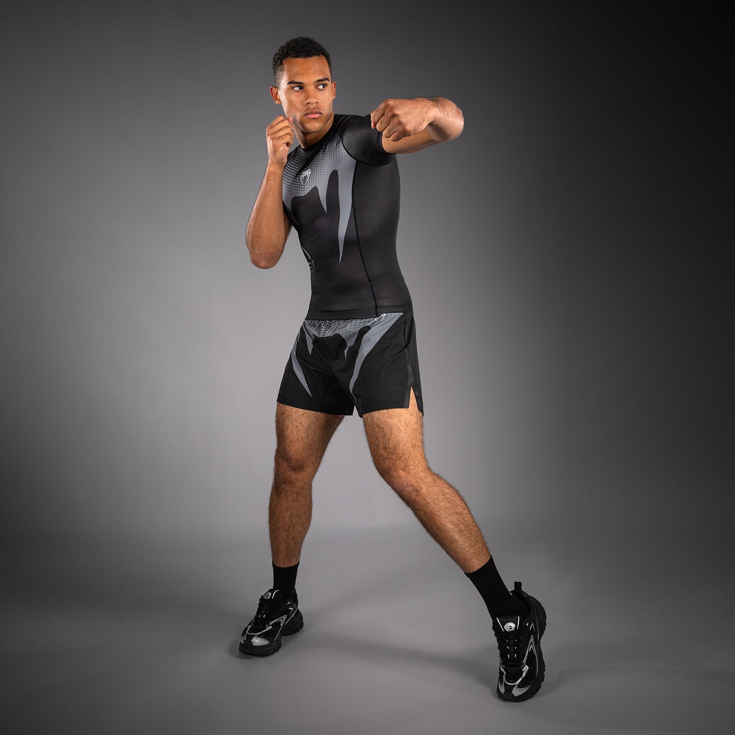 Venum No Gi Rashguards - Nero/Grigio Argento