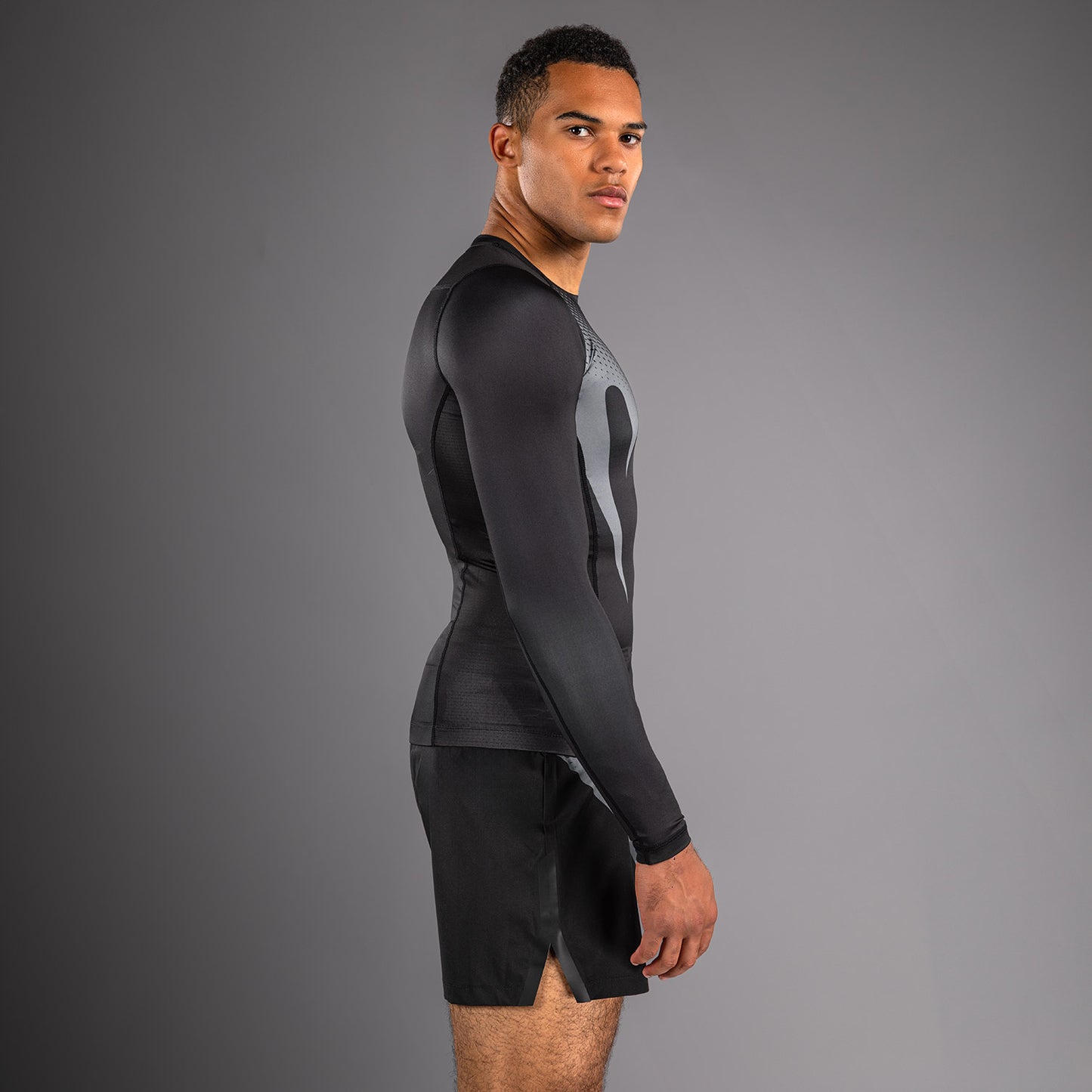 Venum No Gi Rashguards - Nero/Grigio Argento
