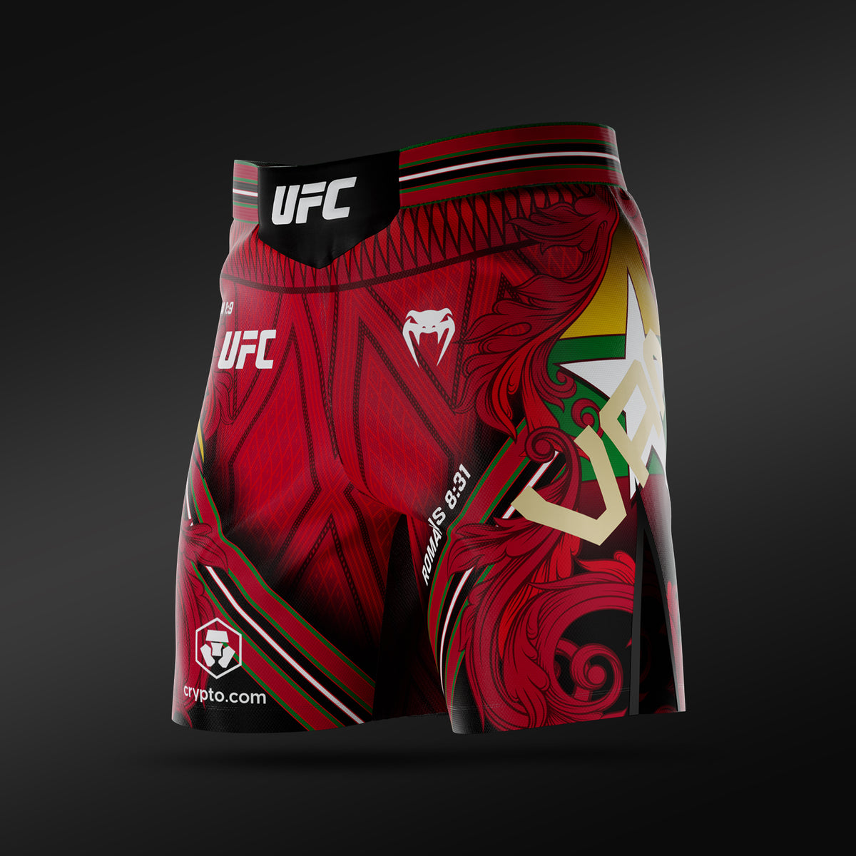 UFC Adrenaline Unrivaled by Venum Pantaloncini da combattimento uomo vestibilità corta Josh Van - Rosso