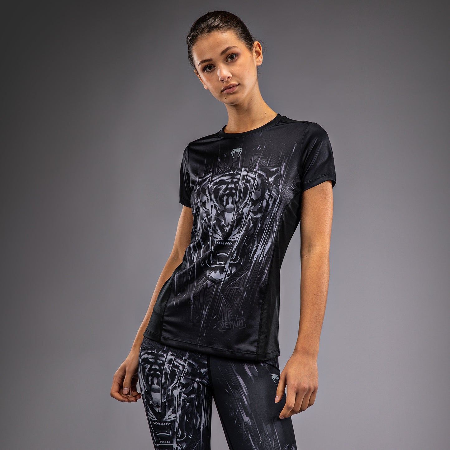 Venum Tiger Maglietta Dry-Tech Donna - Nero/Argento