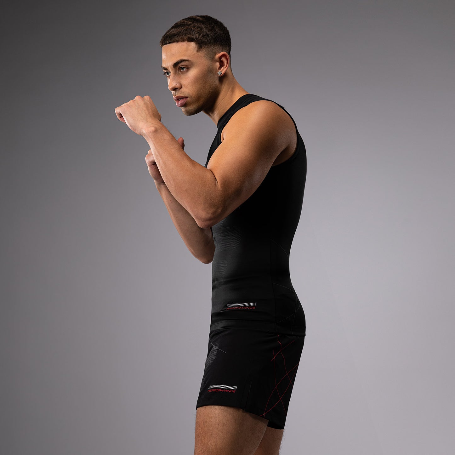 Venum Tactical XT Rashguard senza maniche - Nero/Rosso Fuoco