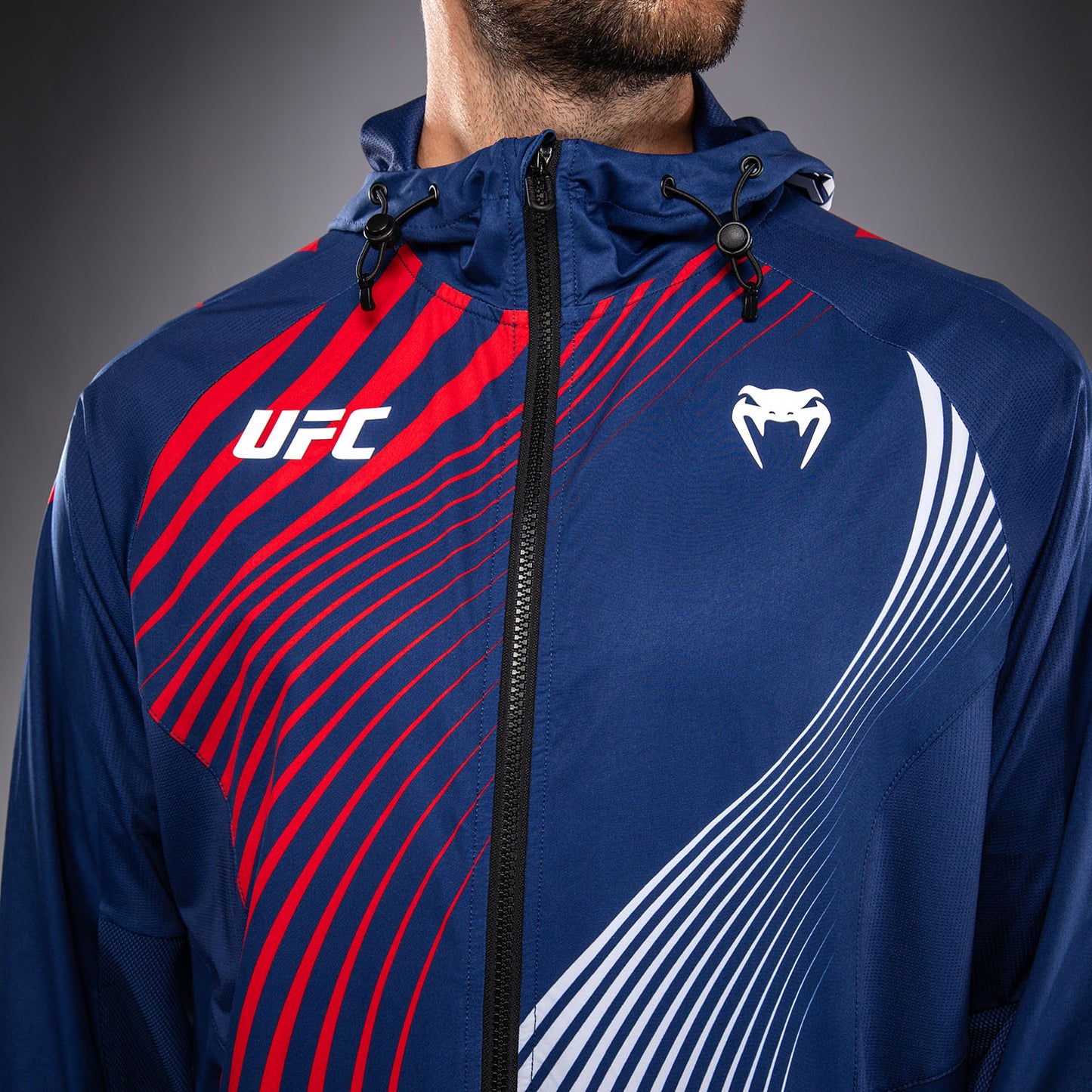 Official UFC Freedom 250 by Venum Authentic Fight Night Felpa con cappuccio Walkout da uomo - Blu