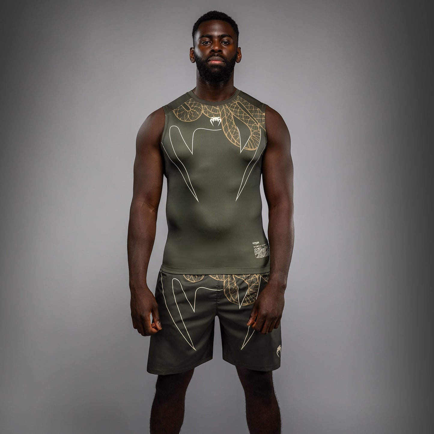 Venum Serpenti Rashguard Senza Maniche – Kaki/Bronzo/Avorio