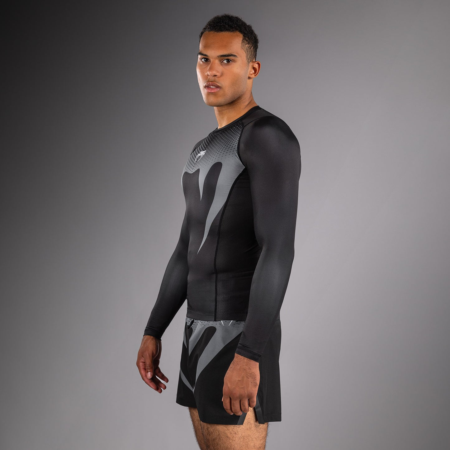 Venum No Gi Rashguards - Nero/Grigio Argento