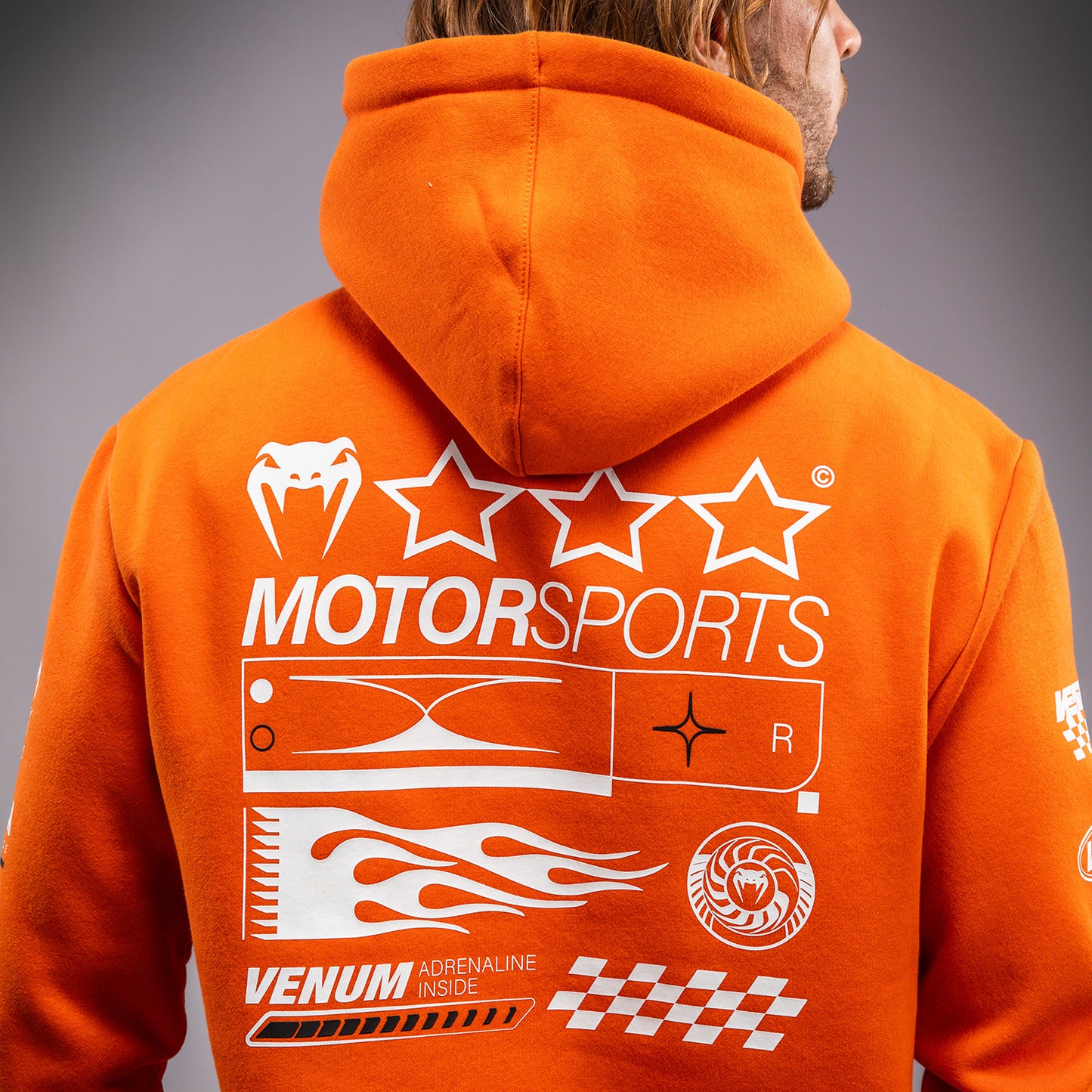 Venum Motorsport Felpa con Cappuccio - Tangerina