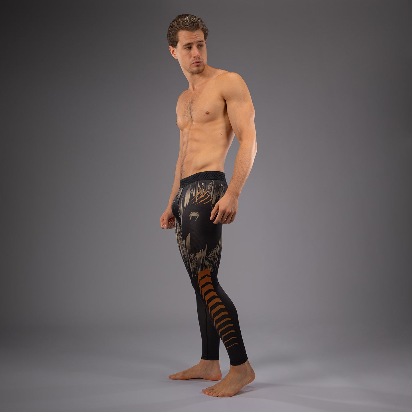 Venum Tiger Pantaloni a compressione Uomo - Nero/Arancione Neon