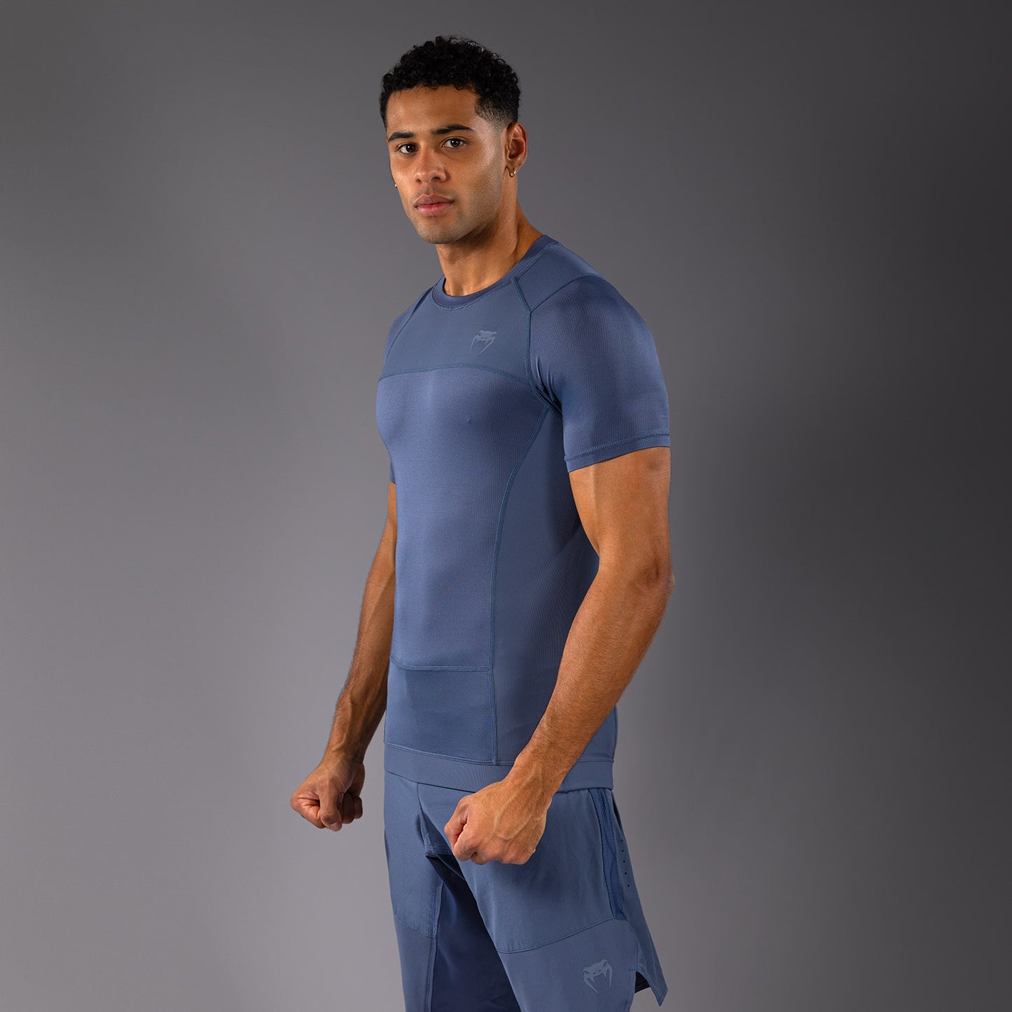 Venum G-Fit Air Rashguard a maniche Corte - Blu Nebbioso