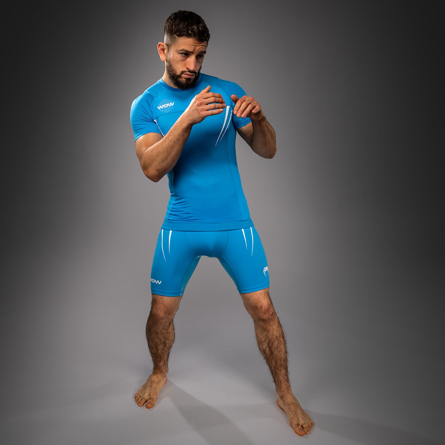 Venum x WOW FC Maglietta a Maniche Corte Rashguard - Blu Pacifico