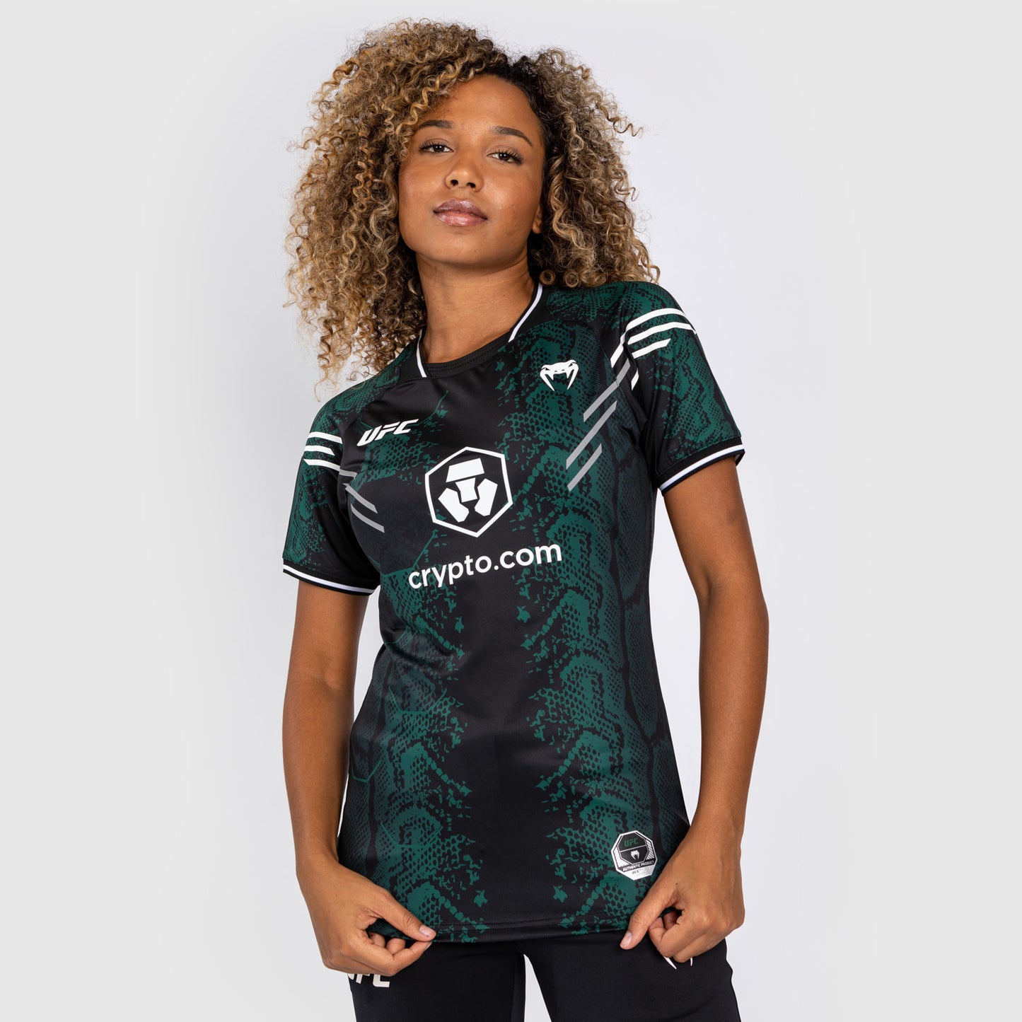 UFC Adrenaline by Venum Personalized Authentic Fight Night Maglia Walkout Donna - Emerald Edition - Verde/Nero