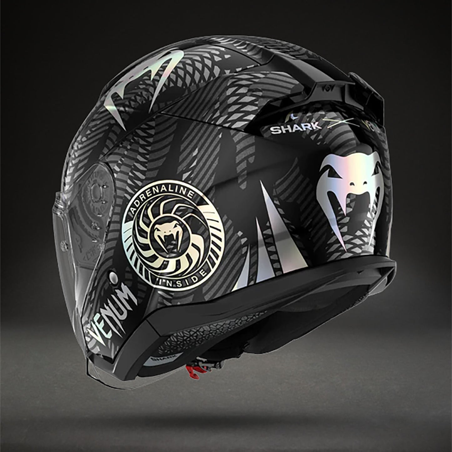 Venum x Shark SKWAL JET Casco da Moto – Nero Cromo Antracite