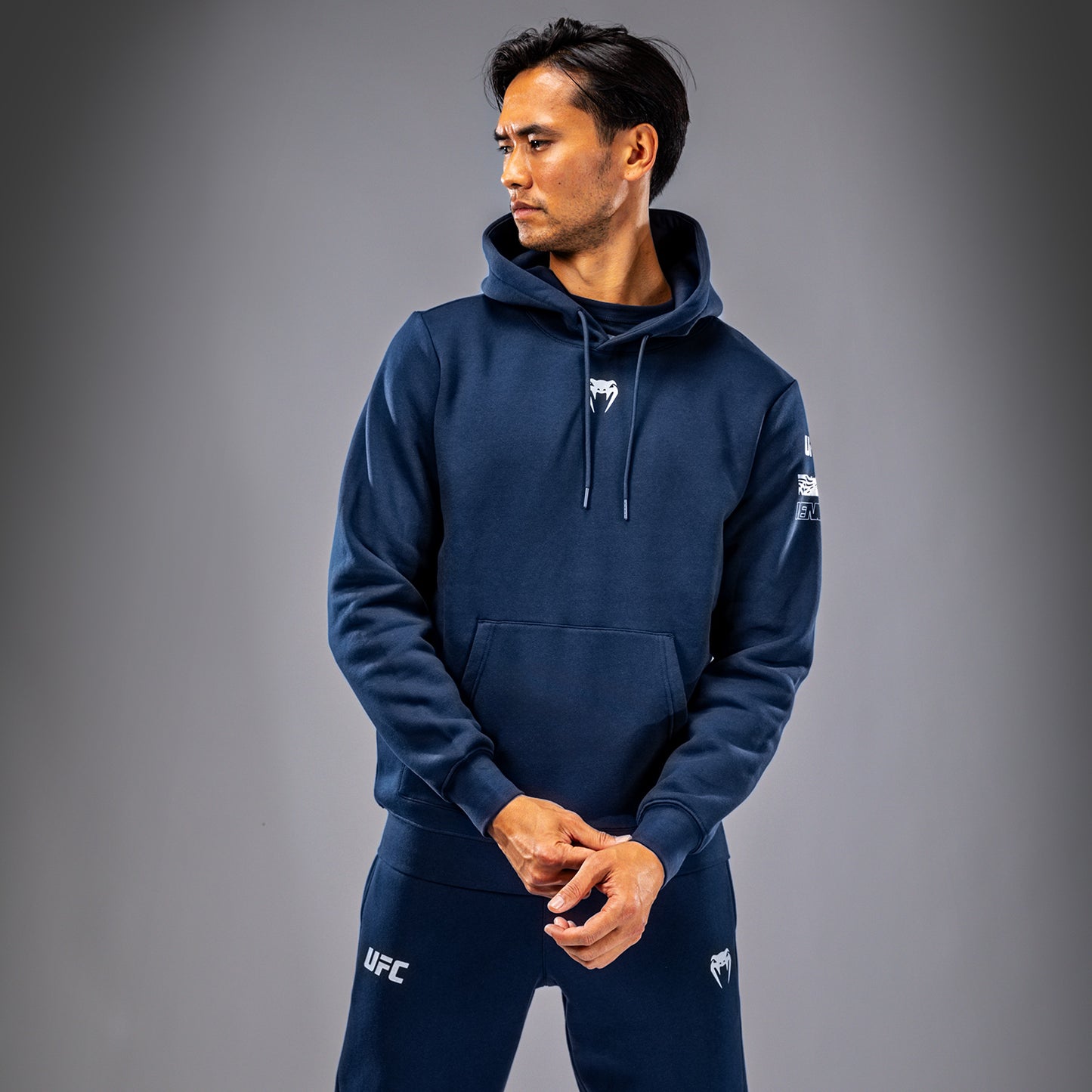 UFC Fusion by Venum Fight Week Felpa con Cappuccio per Uomo - Blu oceanico
