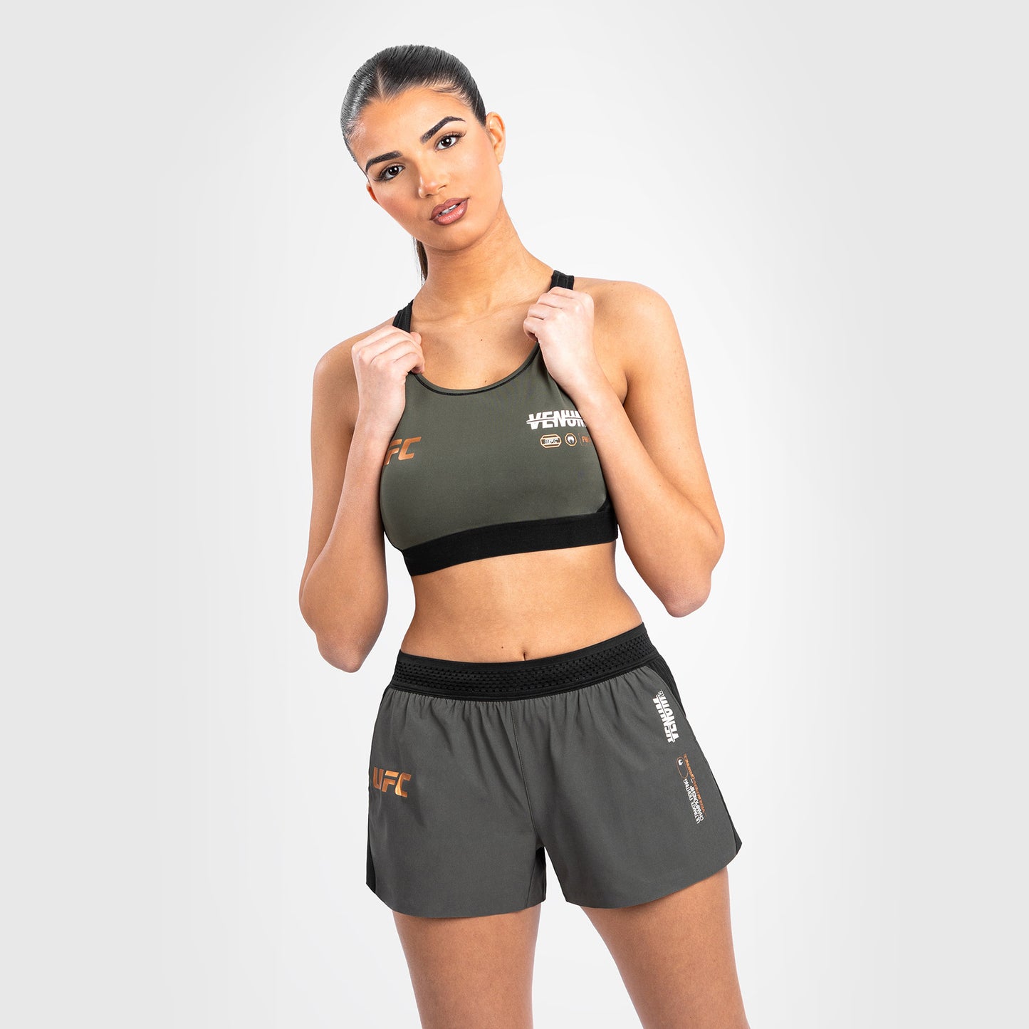 UFC Adrenaline by Venum Fight Week Reggiseno sportivo da Donna - Khaki/Bronzo