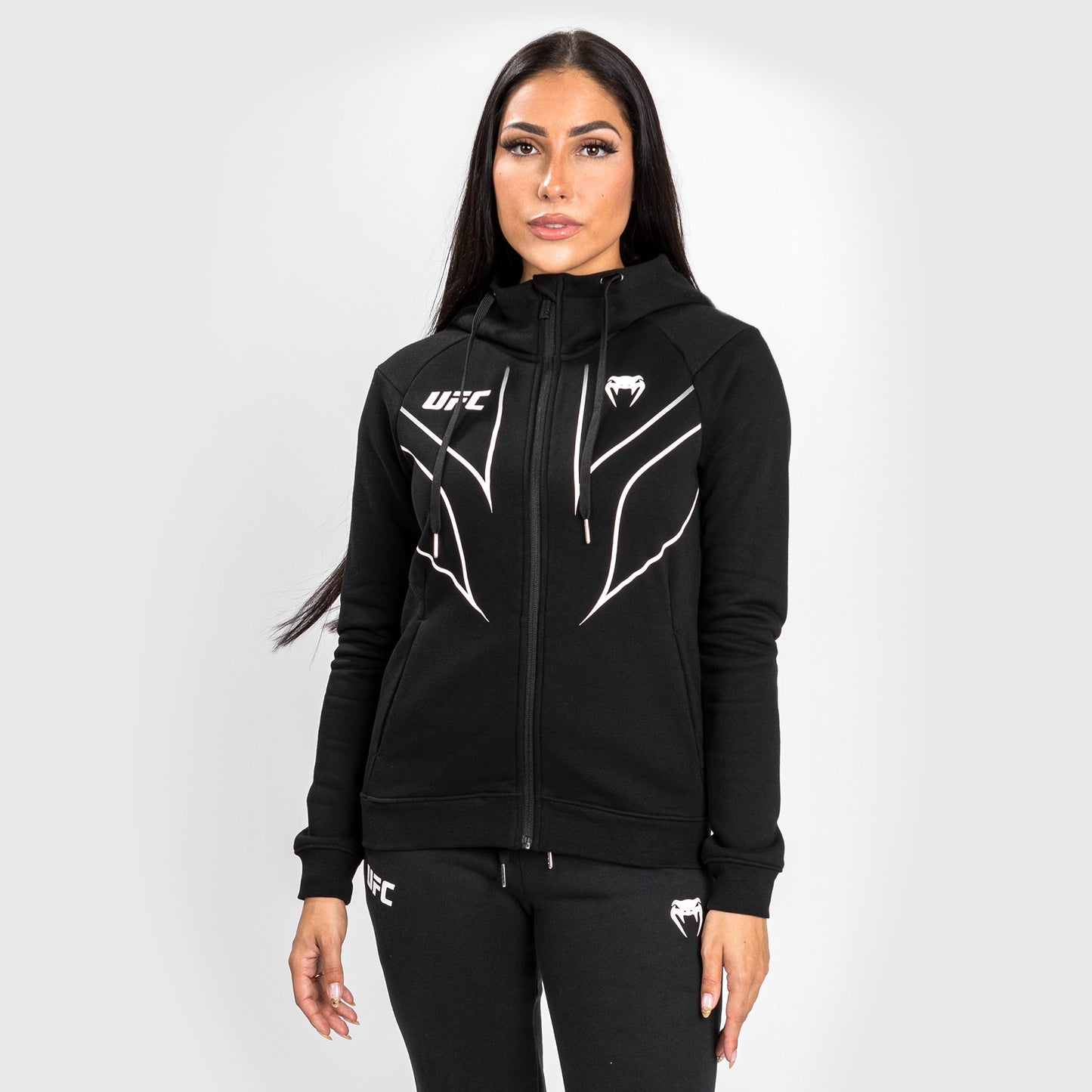 UFC Venum Fight Night 2.0 Replica Felpa con cappuccio a zip da donna - Nero