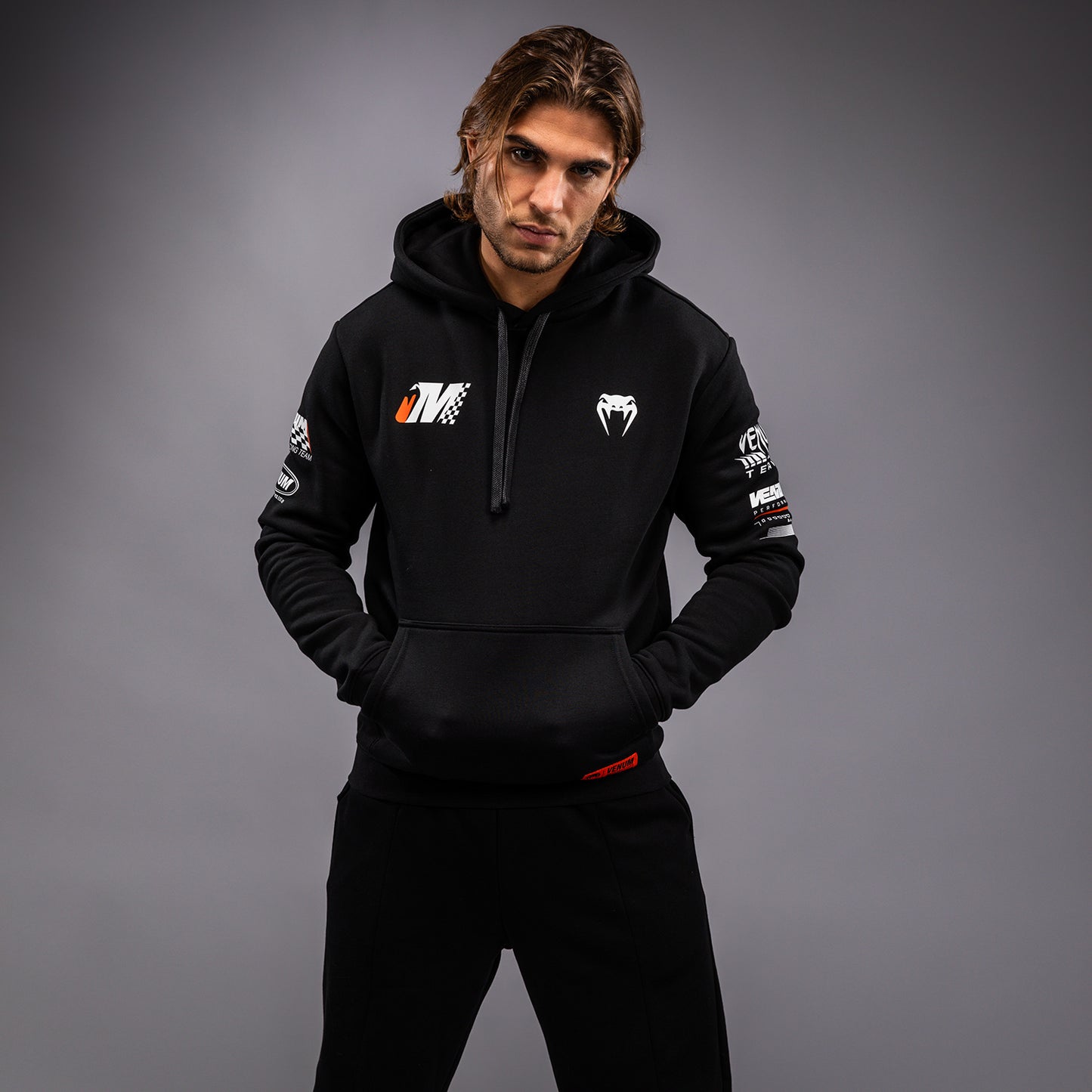 Venum Motorsport Felpa con Cappuccio - Nero Profondo