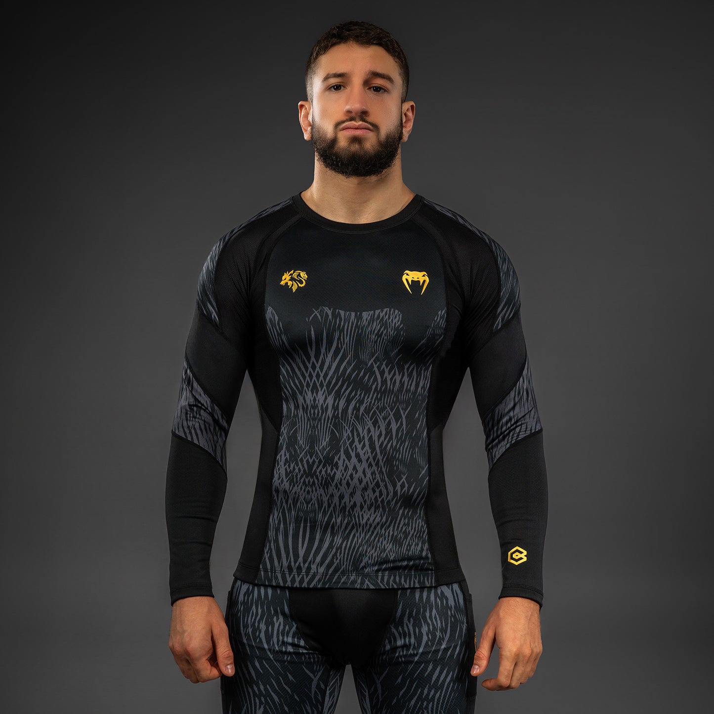Venum x Chimaev Rashguard a Maniche Lunghe - Nero/Grigio
