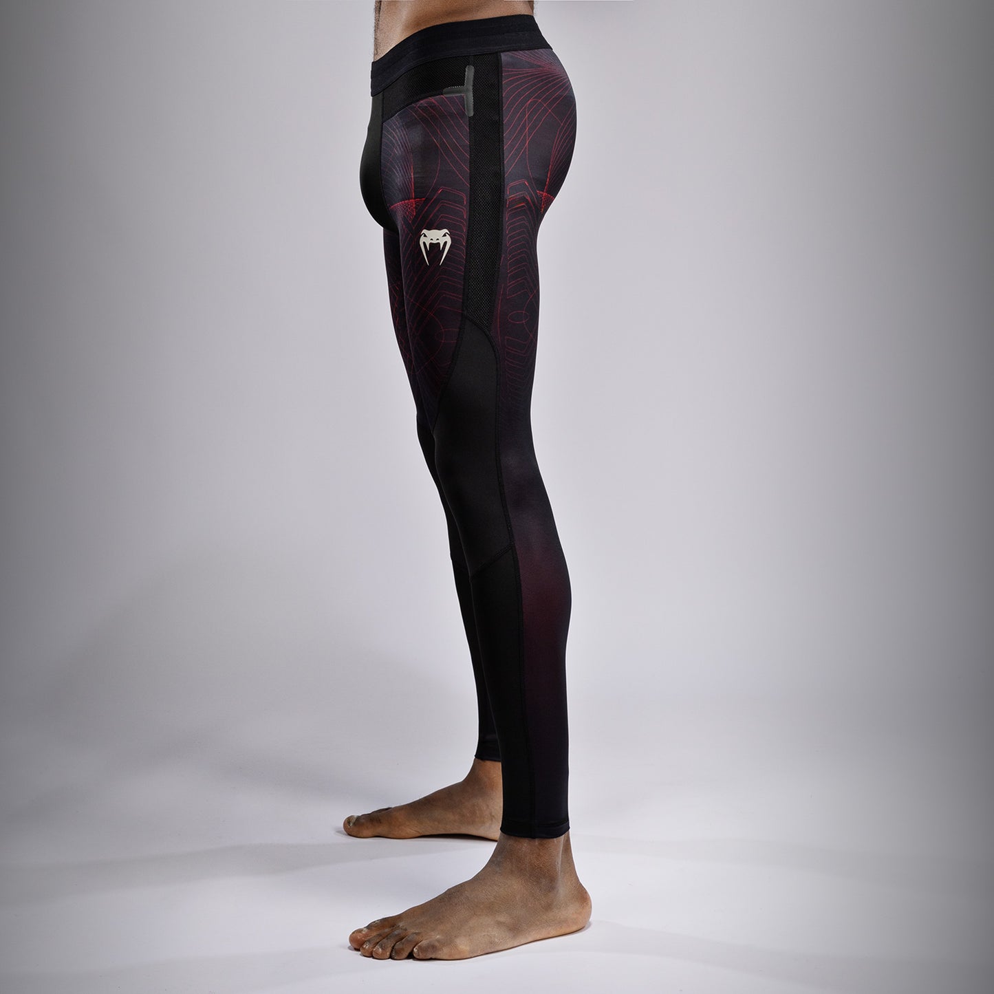 Venum G-Fit Air Pantaloni a compressione - Nero Profondo/Rosso Fuoco
