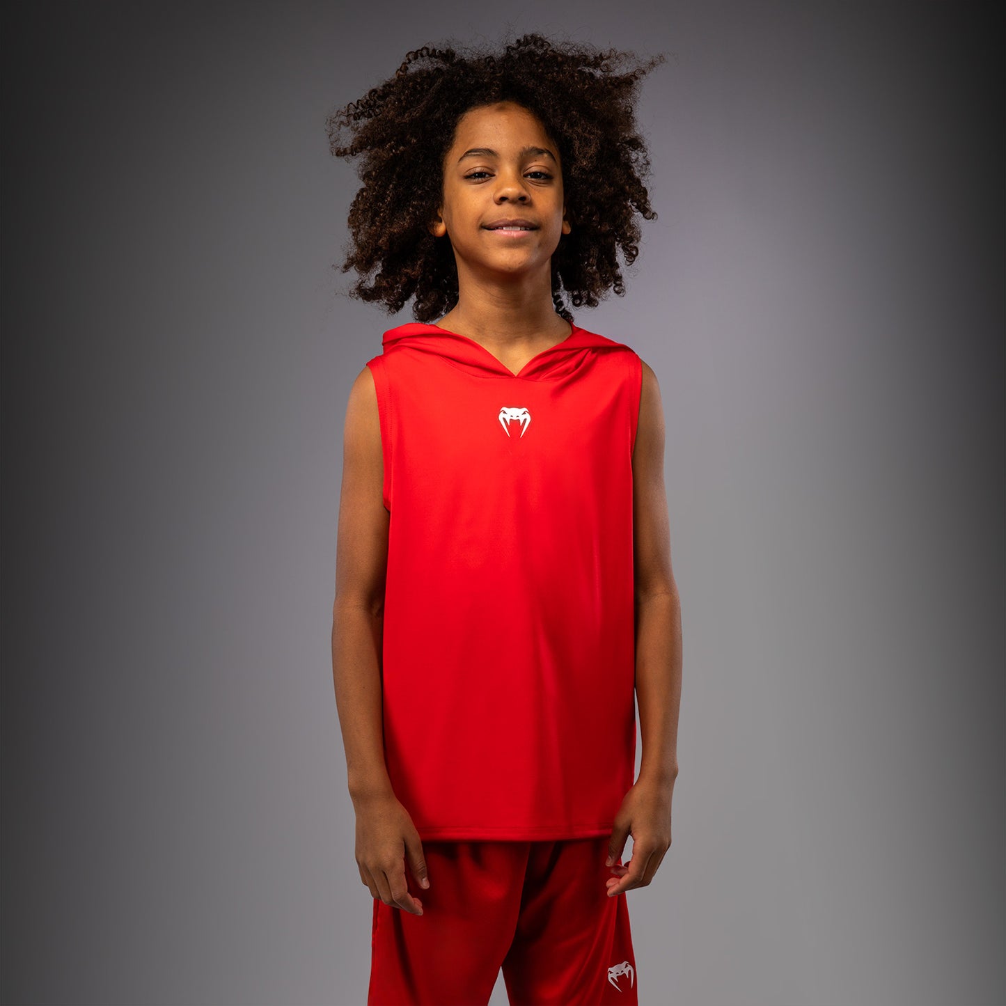 Venum Elite Felpa con Cappuccio Senza Maniche Dry Tech per Bambini - Rosso