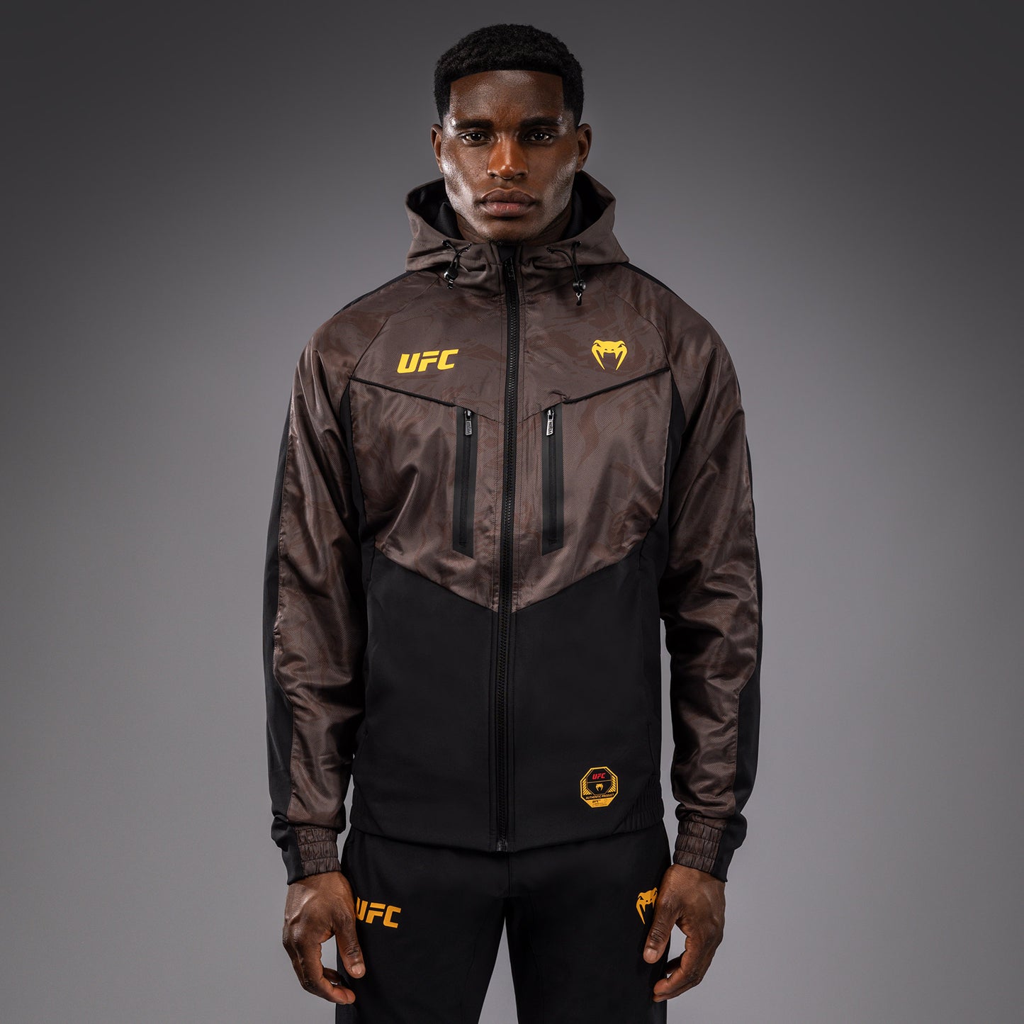 UFC Fusion by Venum Fight Week Felpa con Zip per Uomo - Marrone terra