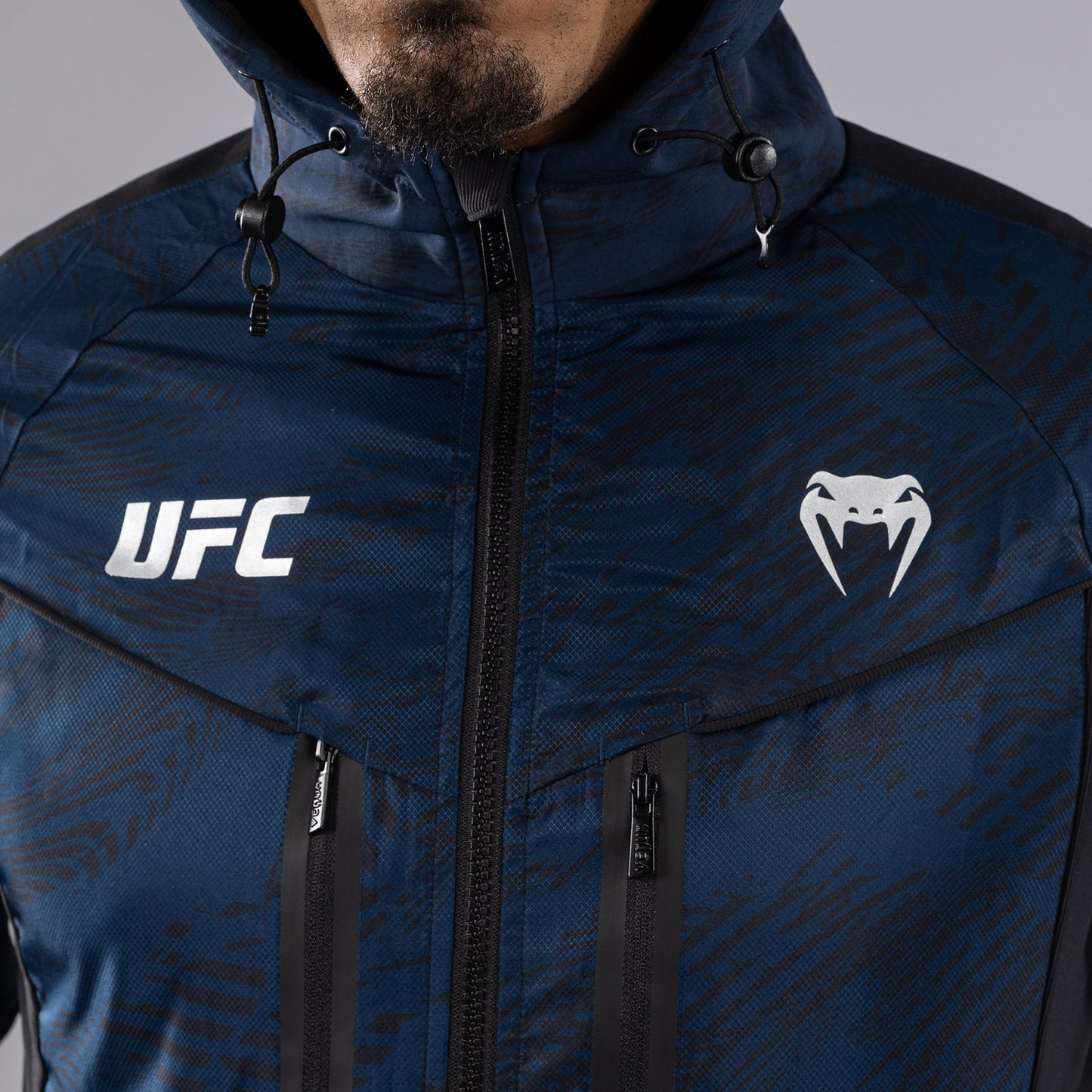 UFC Fusion by Venum Fight Week Felpa con Zip per Uomo - Blu oceanico