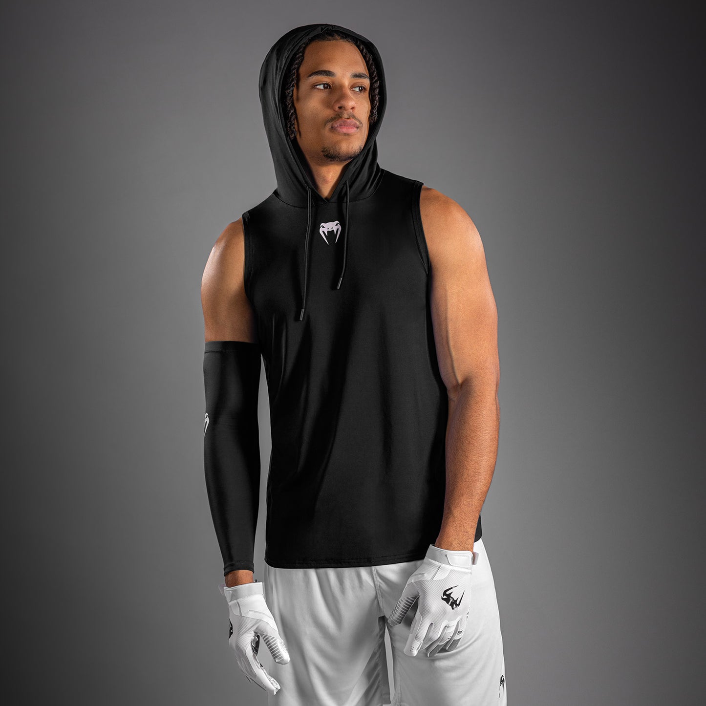 Venum Elite Felpa con Cappuccio Dry Tech Senza Maniche - Nero