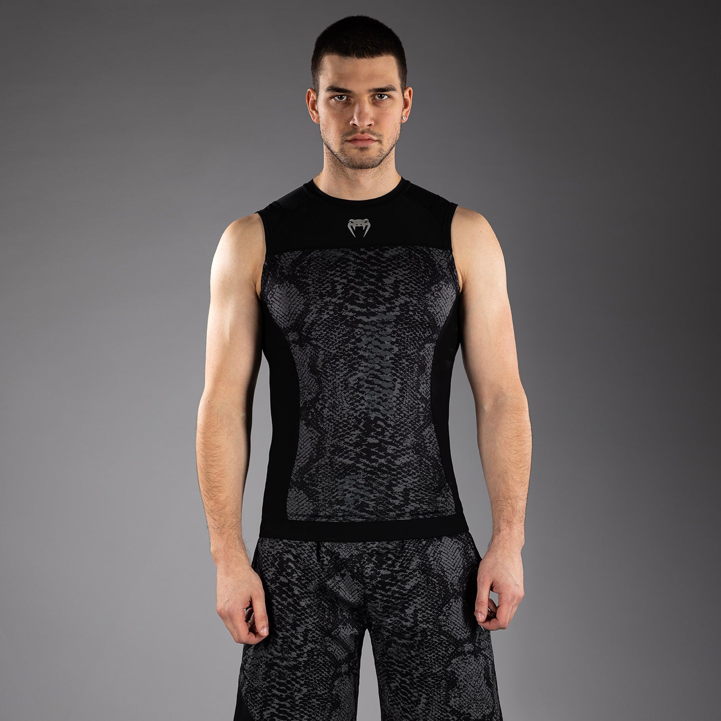 Venum G-Fit Scales Rashguard Senza Maniche – Nero/Grigio Carbone