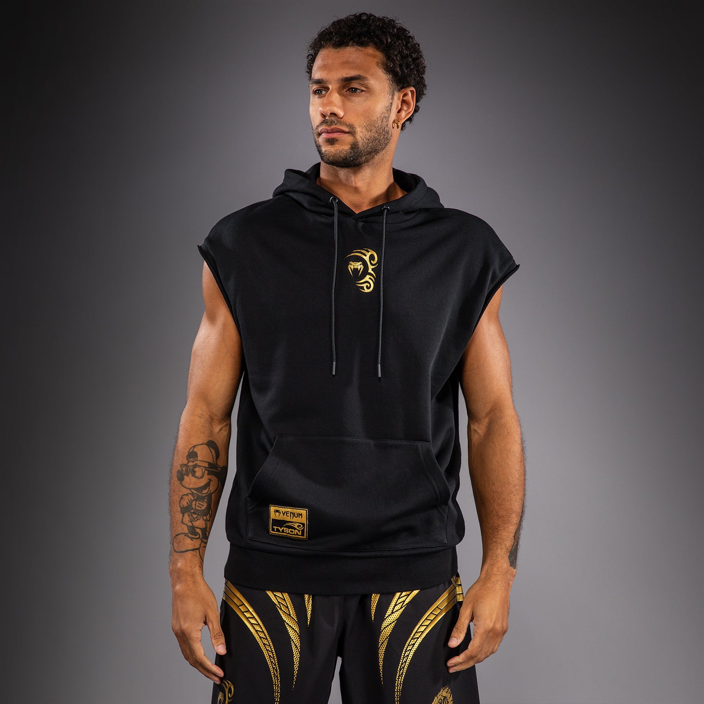 Venum x Mike Tyson Tiger Felpa con Cappuccio Senza Maniche - Nero/Oro