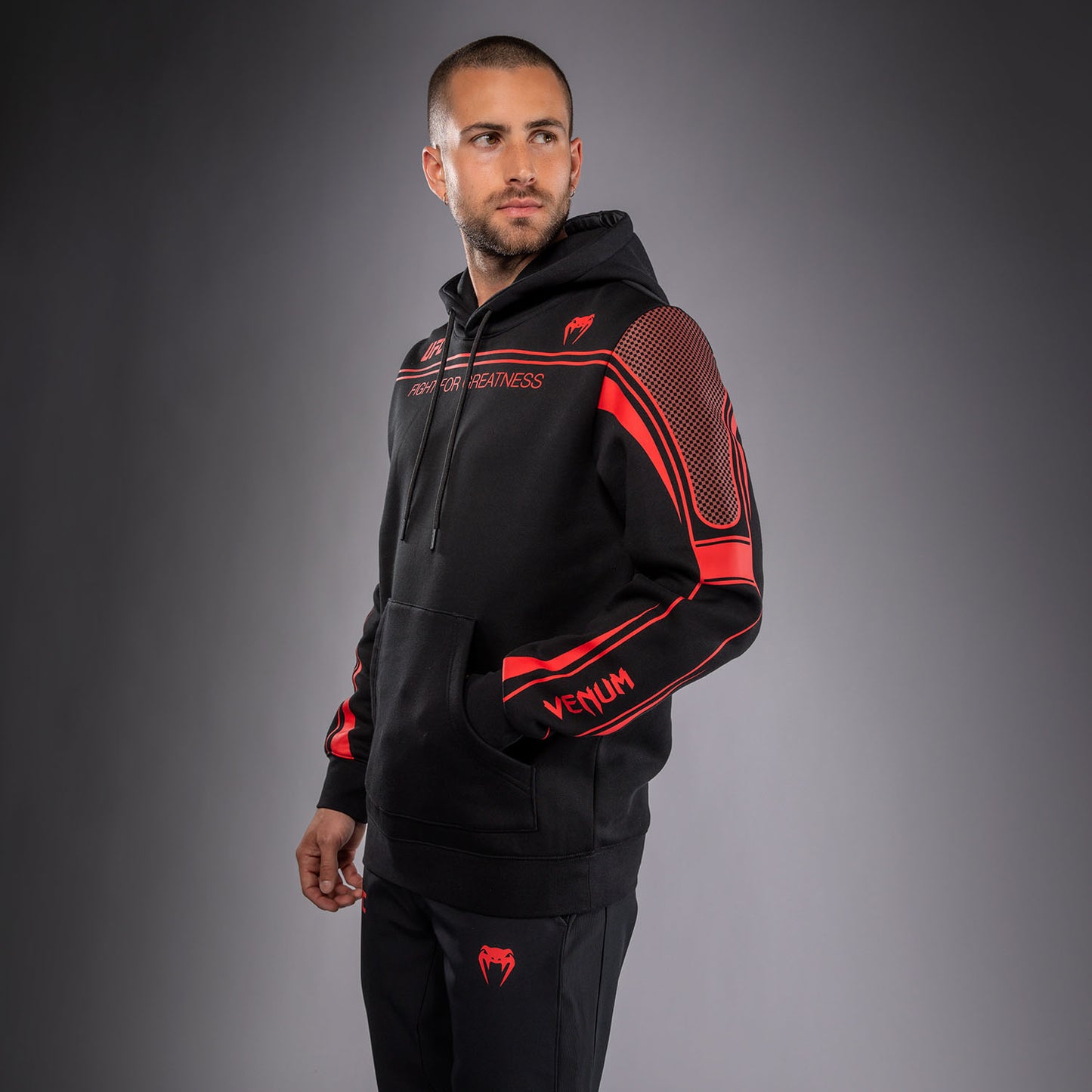 Venum UFC Unity by Venum Authentic Fight Week Felpa con Cappuccio da Uomo - Nero