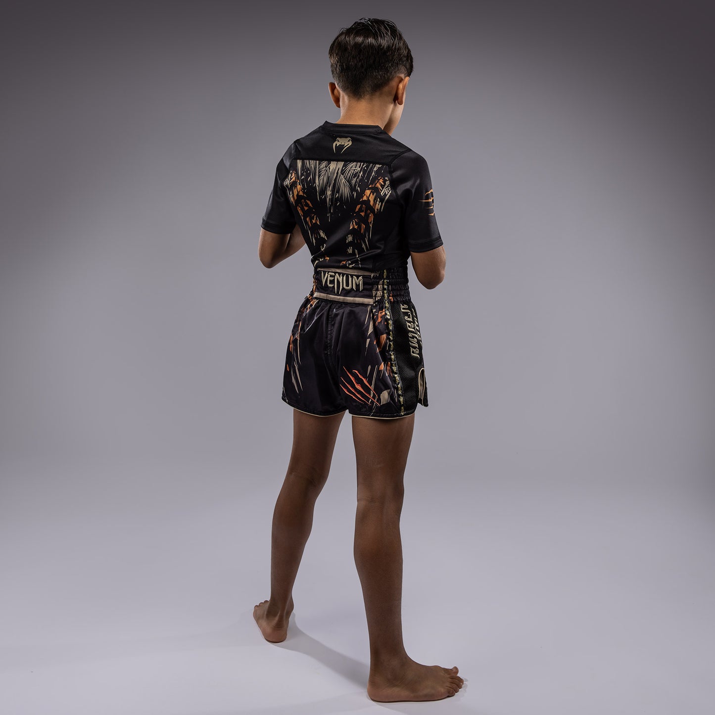 Venum Tiger Pantaloni Muay Thai Bambini - Nero/Arancione Neon