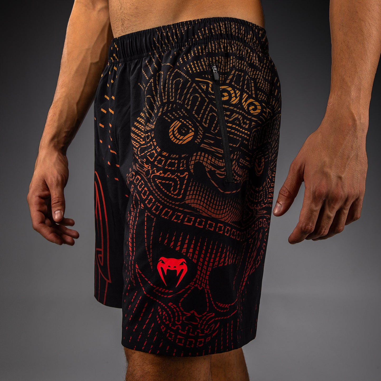 Venum Quetzal Fury Pantaloncini da Allenamento - Nero/Rosso Fury/Arancione