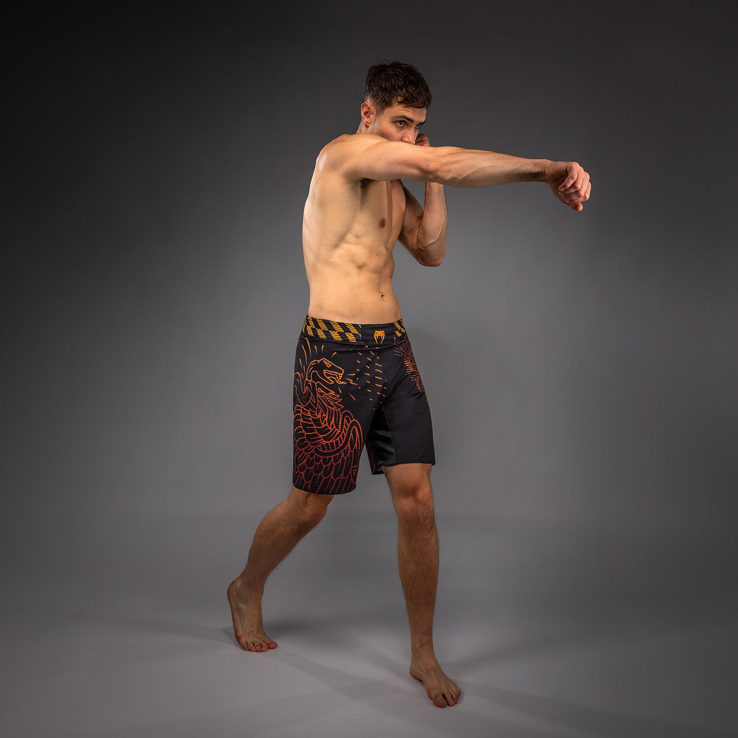 Venum Quetzal Fury Pantaloncini da Combattimento - Nero/Rosso Fury/Arancione