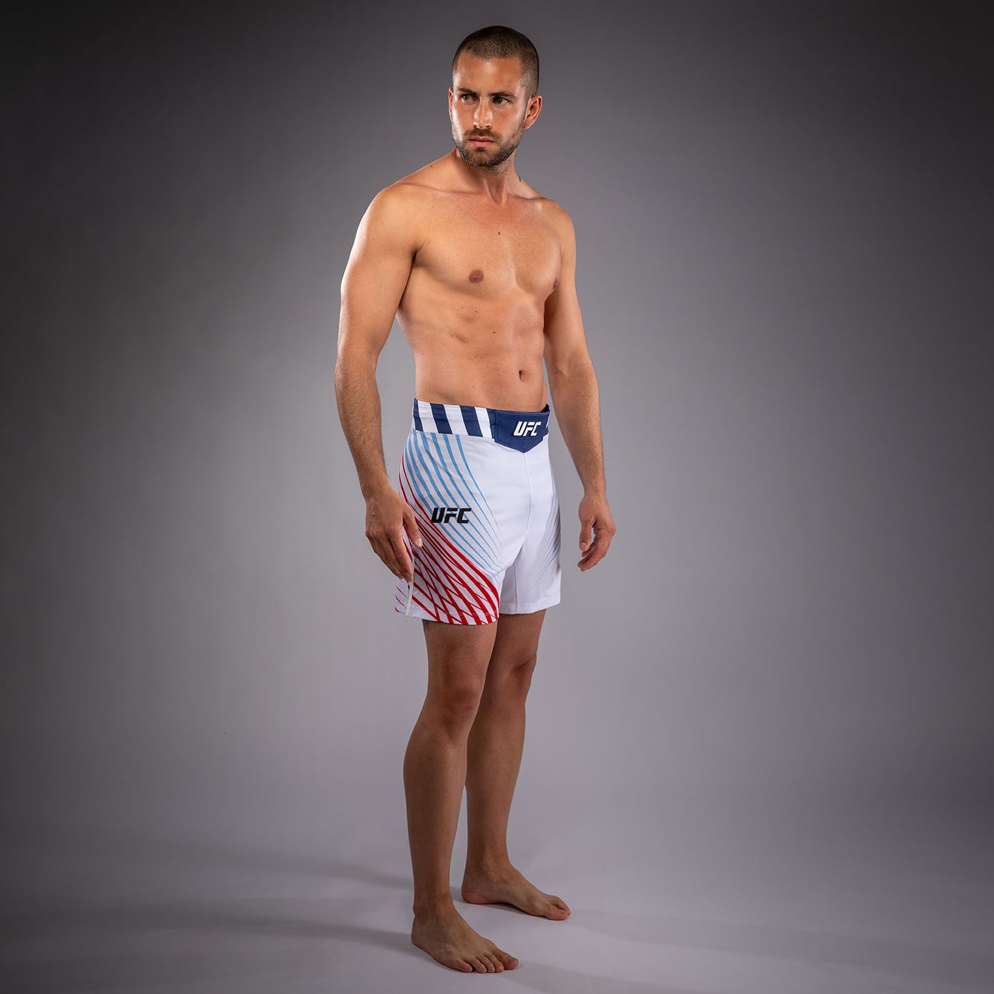 Official UFC Freedom 250 by Venum Personalizzato Authentic Fight Night Pantaloncini da combattimento taglio corto da uomo - Bianco