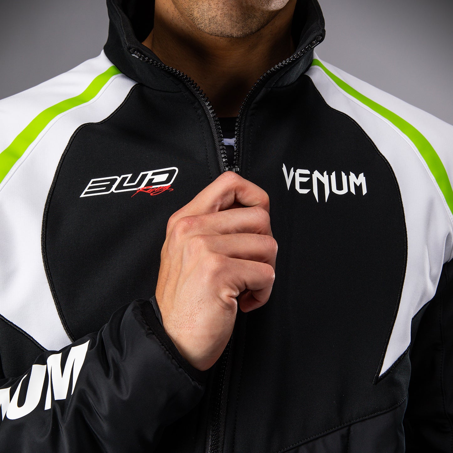 Venum x Bud Racing Giacca Uomo - Nero/Bianco/Verde lime