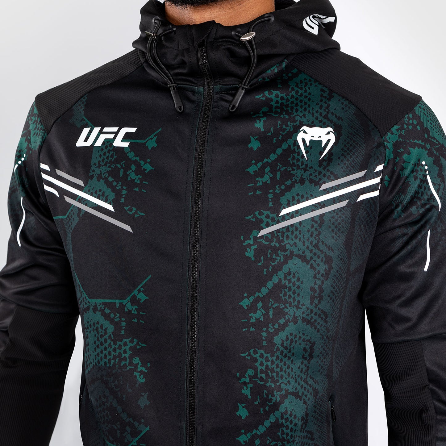 UFC Adrenaline by Venum Authentic Fight Night Felpa con cappuccio per Uomo - Emerald Edition - Verde/Nero