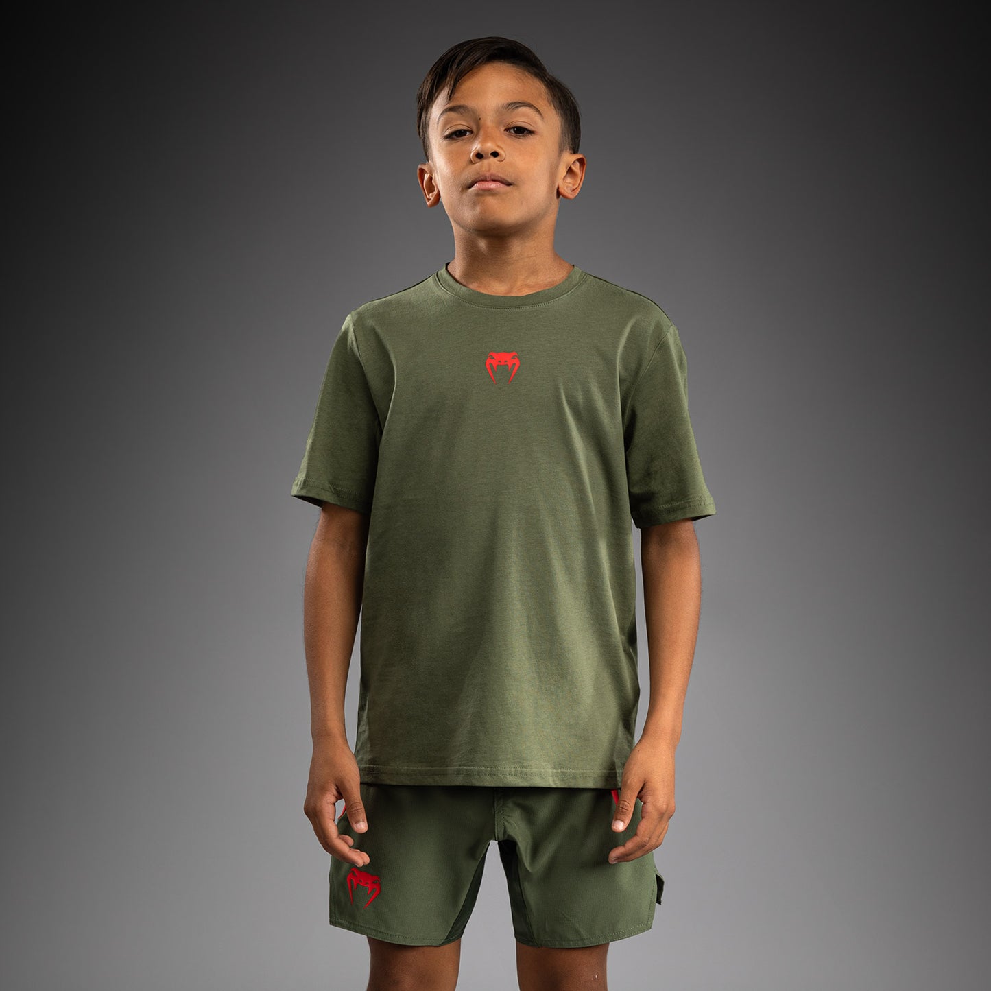 Venum Contender T-shirt per Bambini - Verde Militare/Arancione