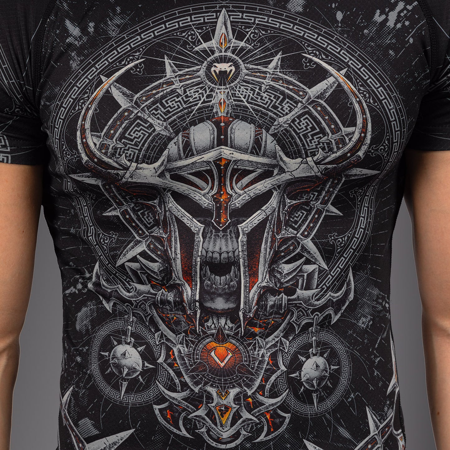 Venum Gladiator 5.0 Rashguard A Maniche Corte - Nero/Argento