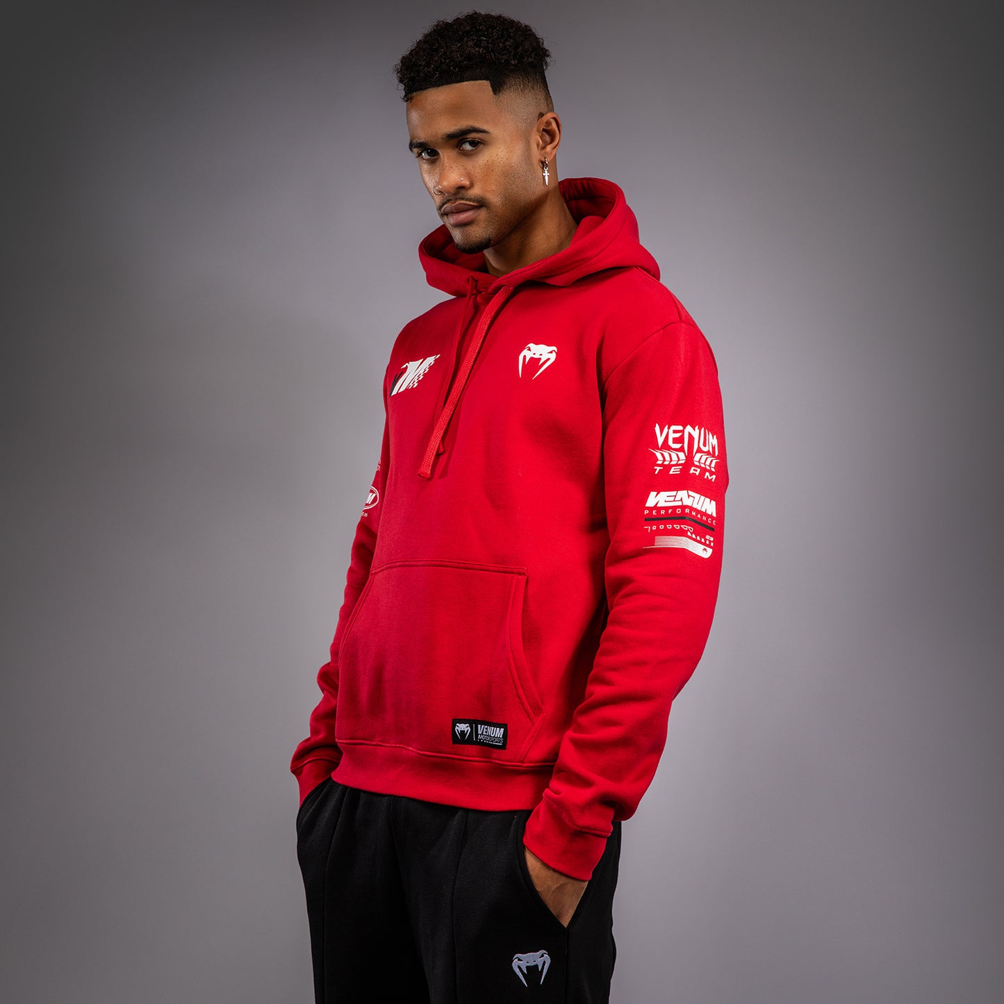 Venum Motorsport Felpa con Cappuccio - Rosso Racer