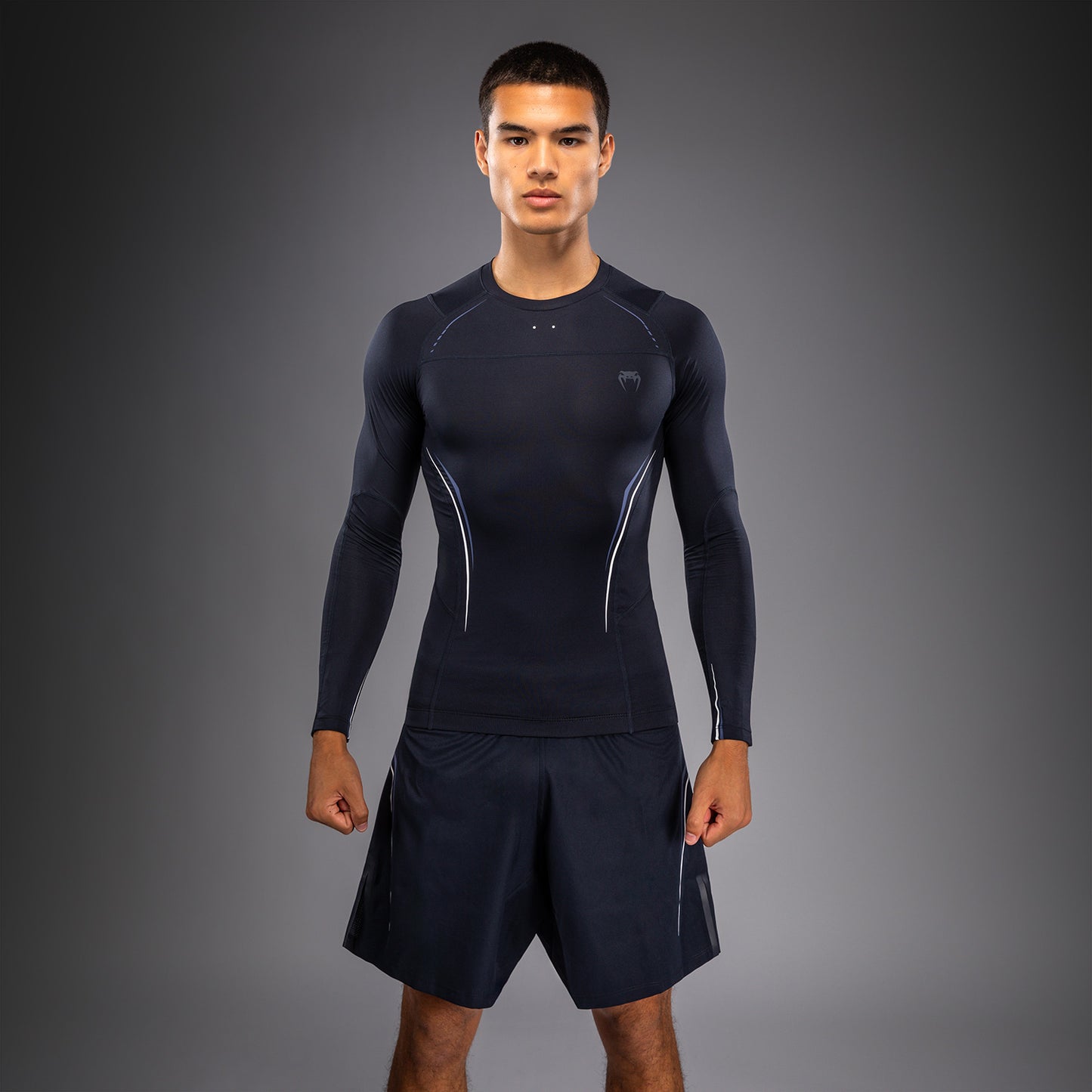 Venum G-Core Rashguard a Maniche Lunghe - Blu Navy/Bianco