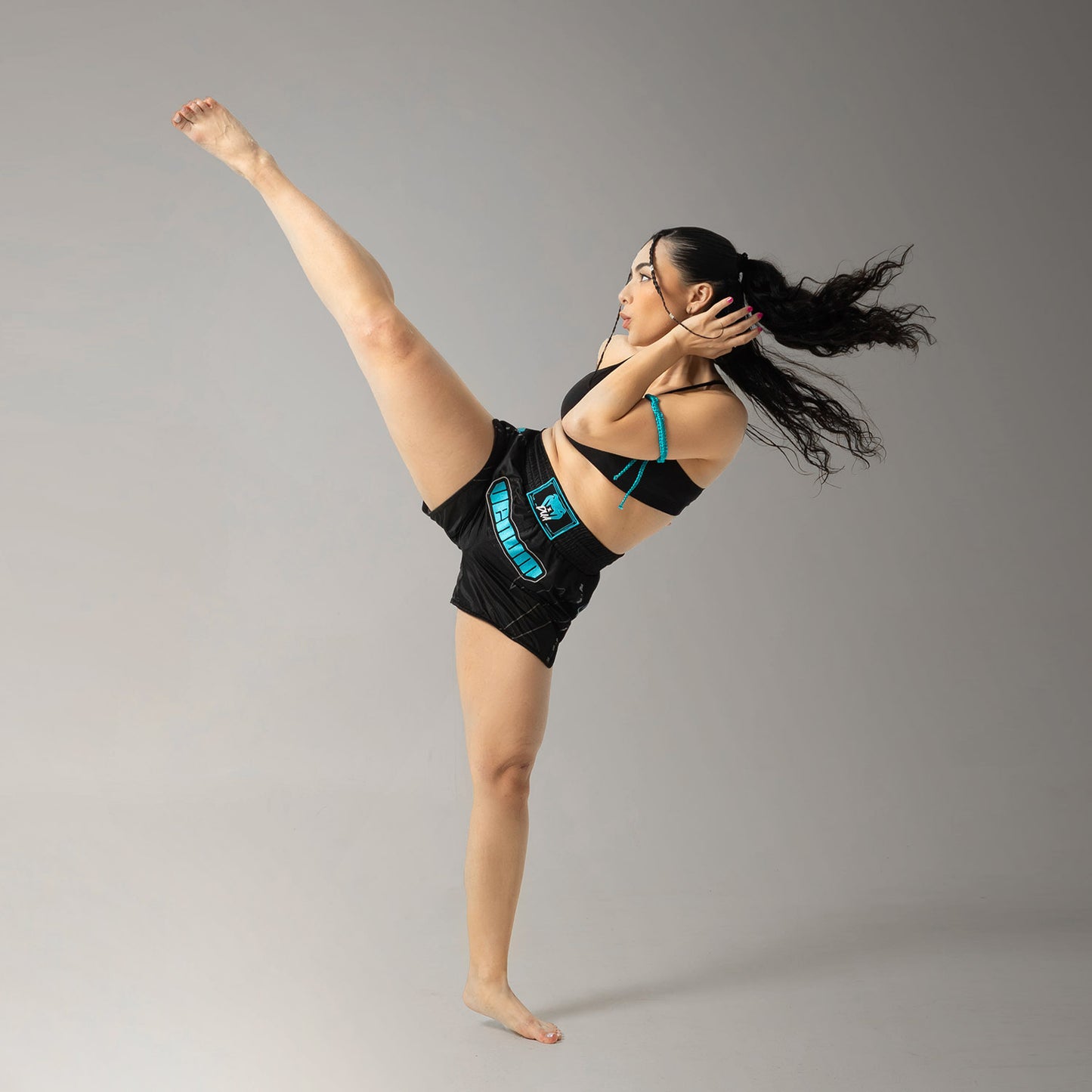 Venum x Dua Pantaloncini Muay Thai - Nero/Blu Elettrico