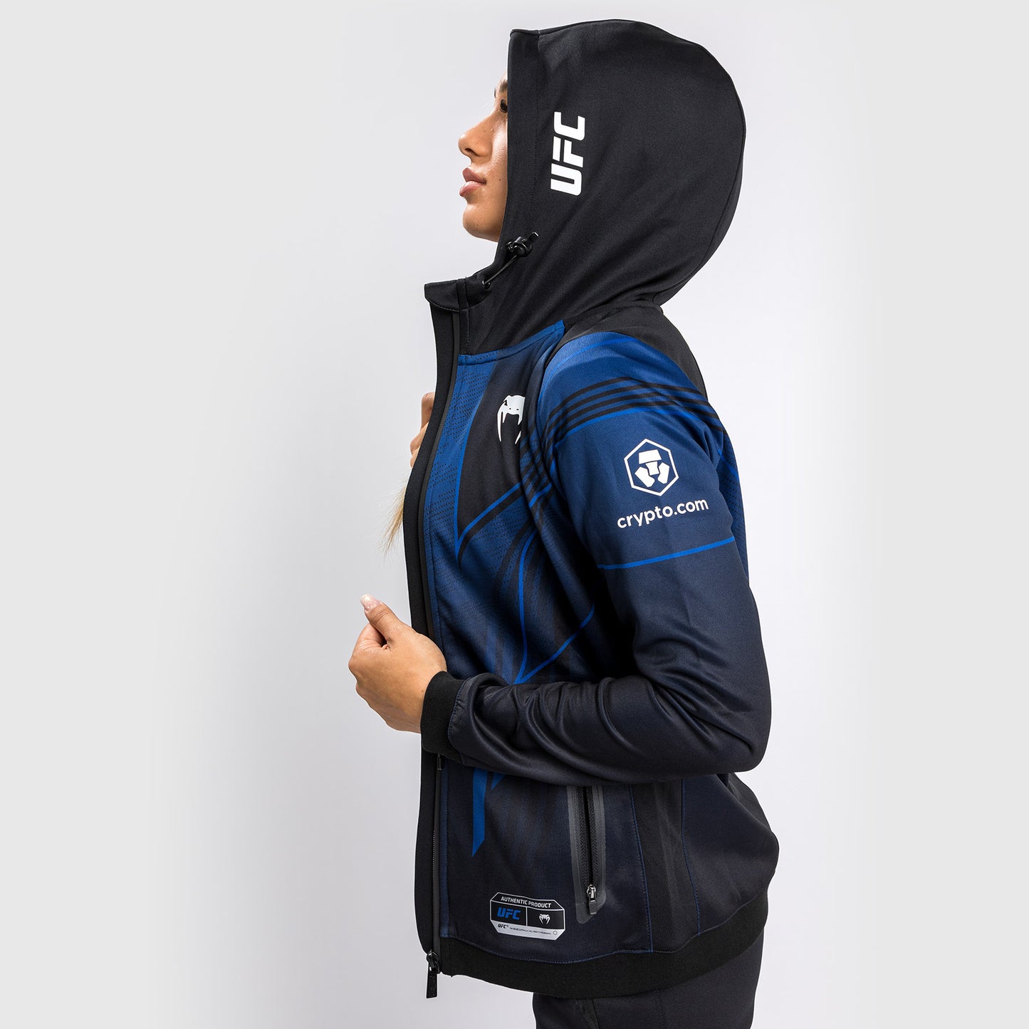 Felpa con cappuccio Walkout da donna UFC Venum Authentic Fight Night 2.0 - Midnight Edition