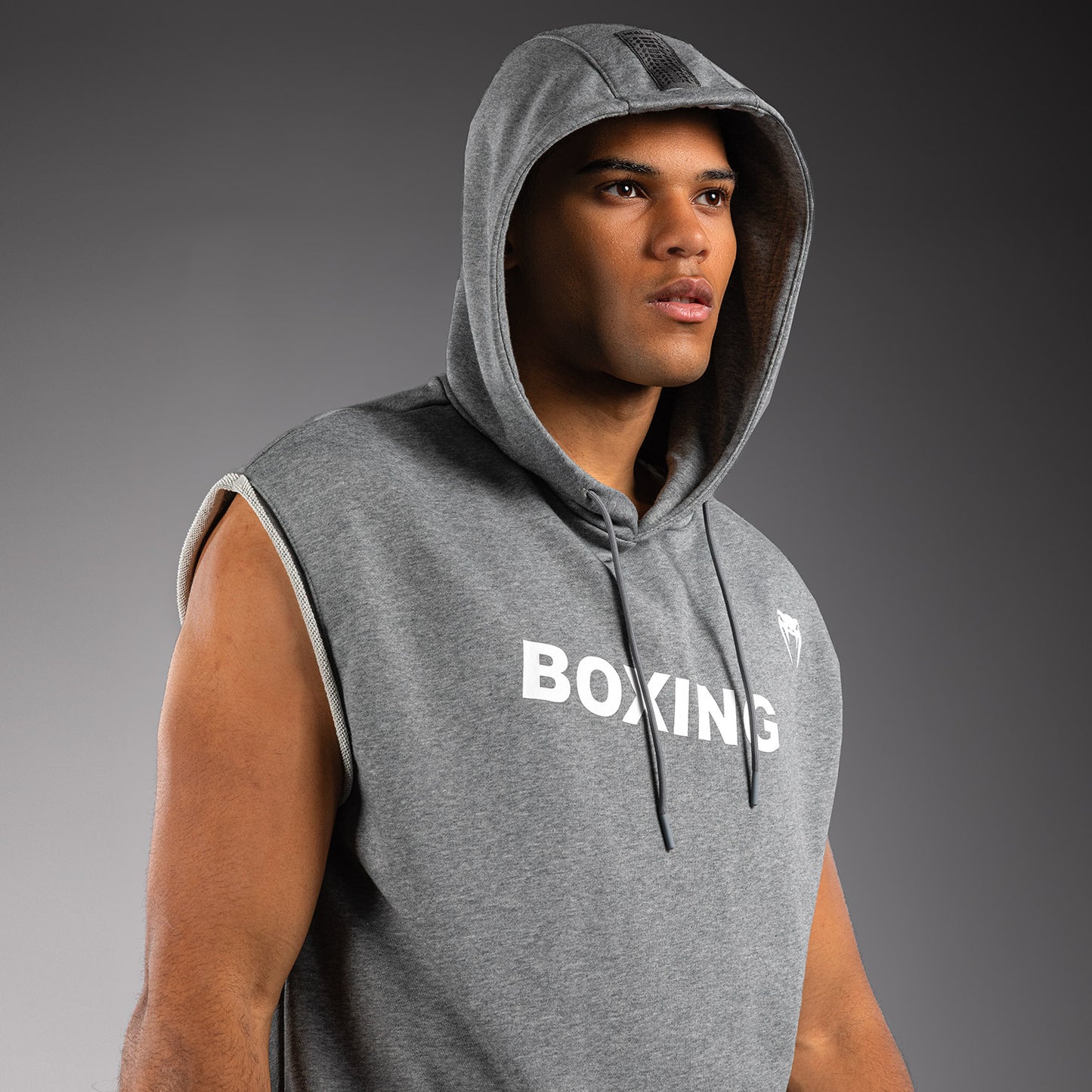 Venum Boxing VT Felpa con Cappuccio Senza Maniche – Grigio Mélange