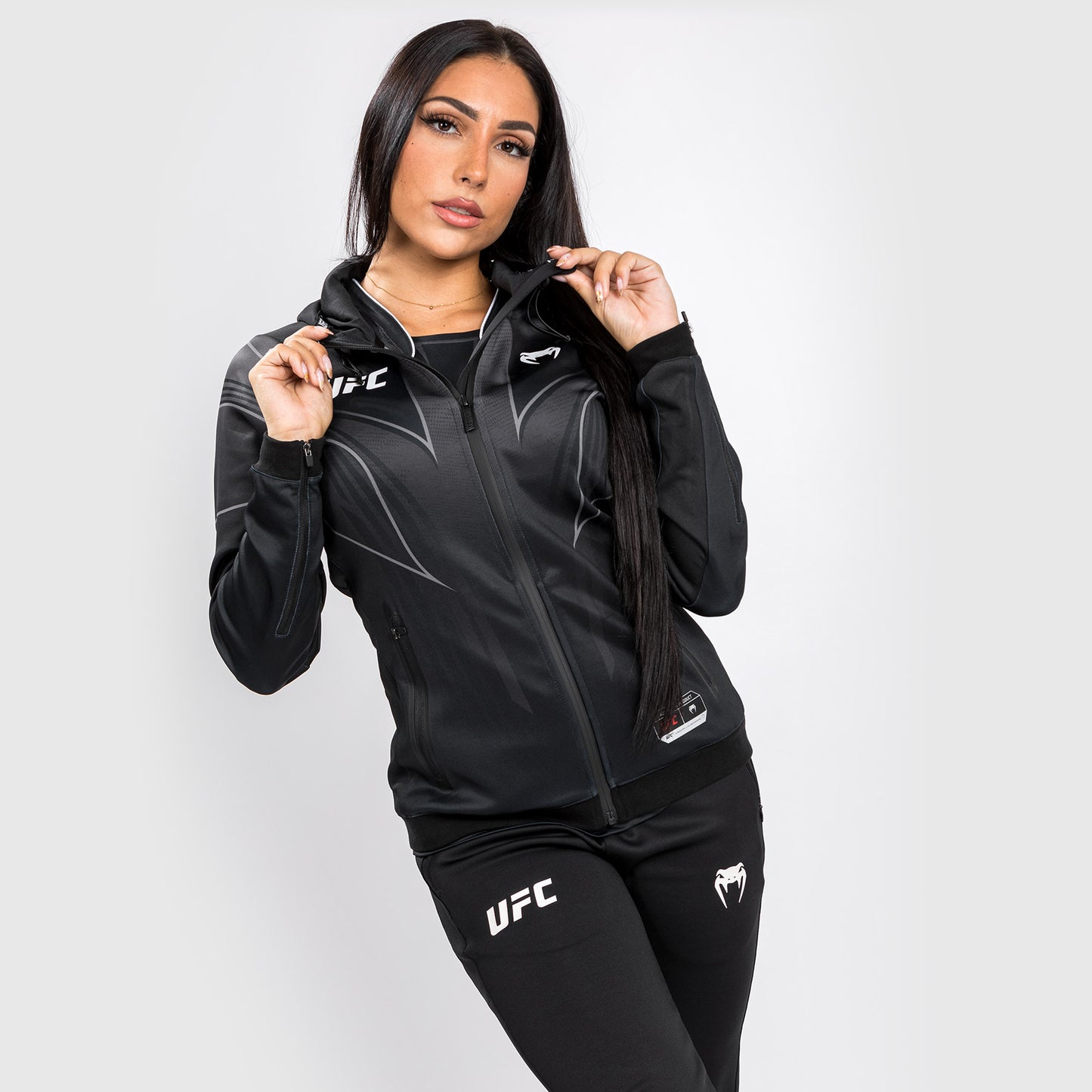 Felpa con cappuccio UFC Venum Authentic Fight Night 2.0 Donna - Nero